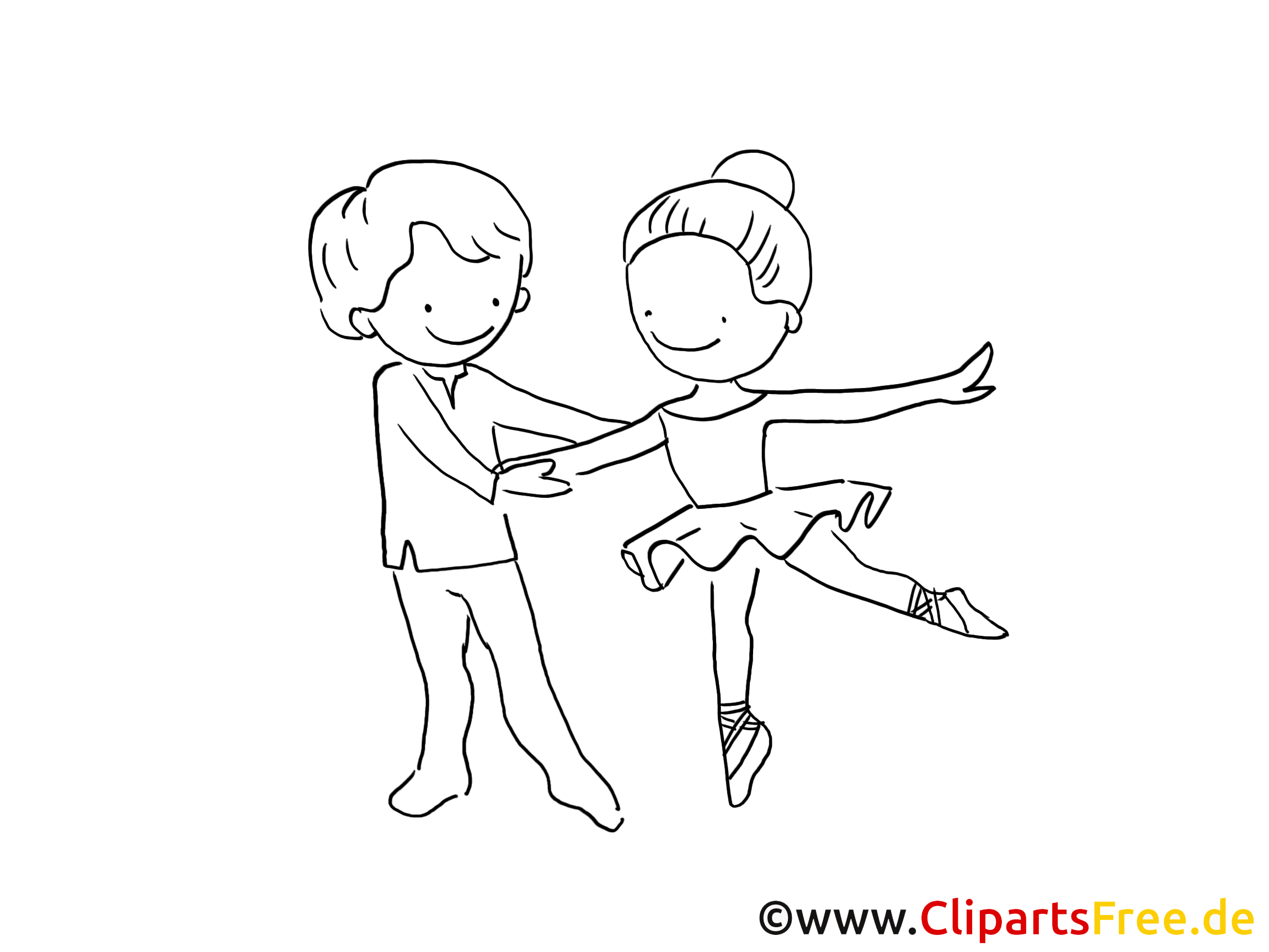 Ballet clip art gratuit – Cartoons à colorier
