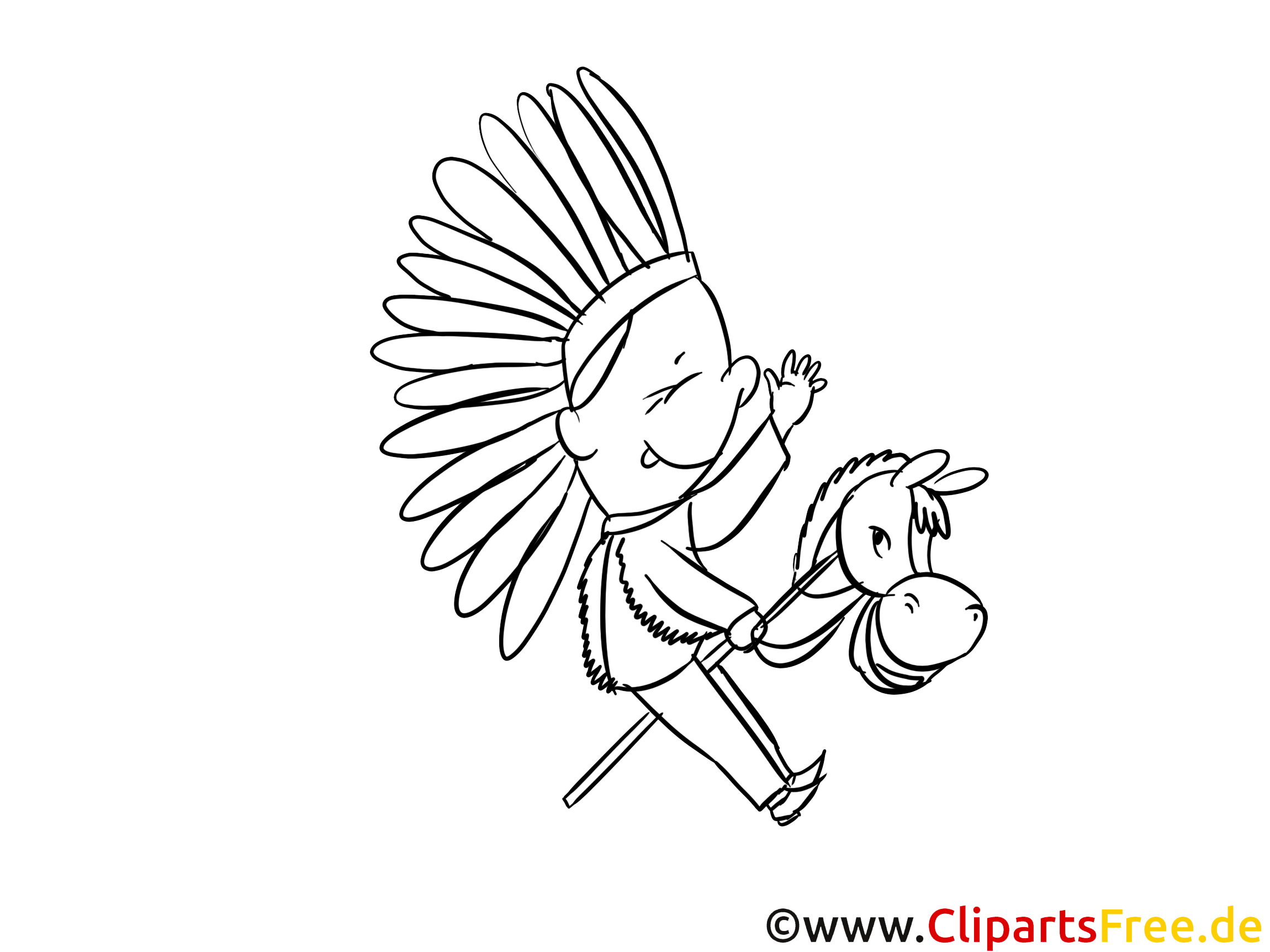 Coloriage indien cartoons image à télécharger