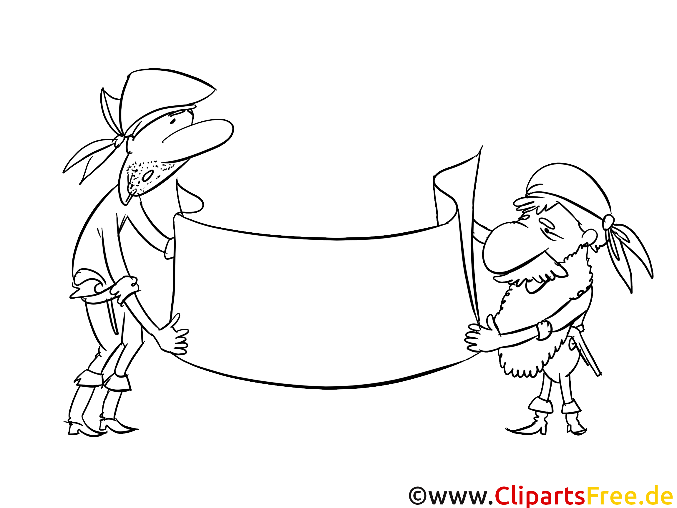 Coloriage pirates cartoons illustration à télécharger