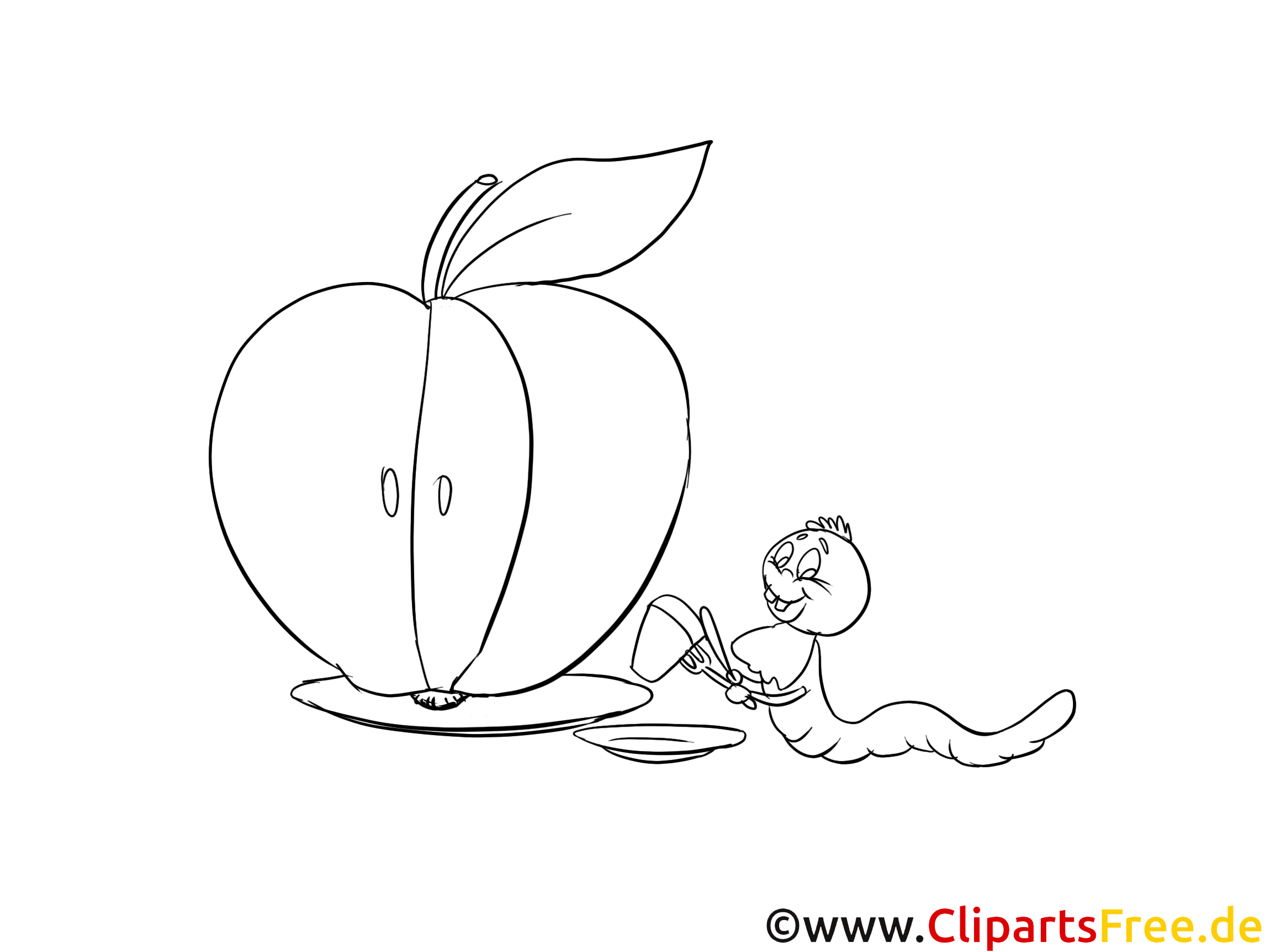 Ver pomme clipart gratuit – Cartoons à colorier