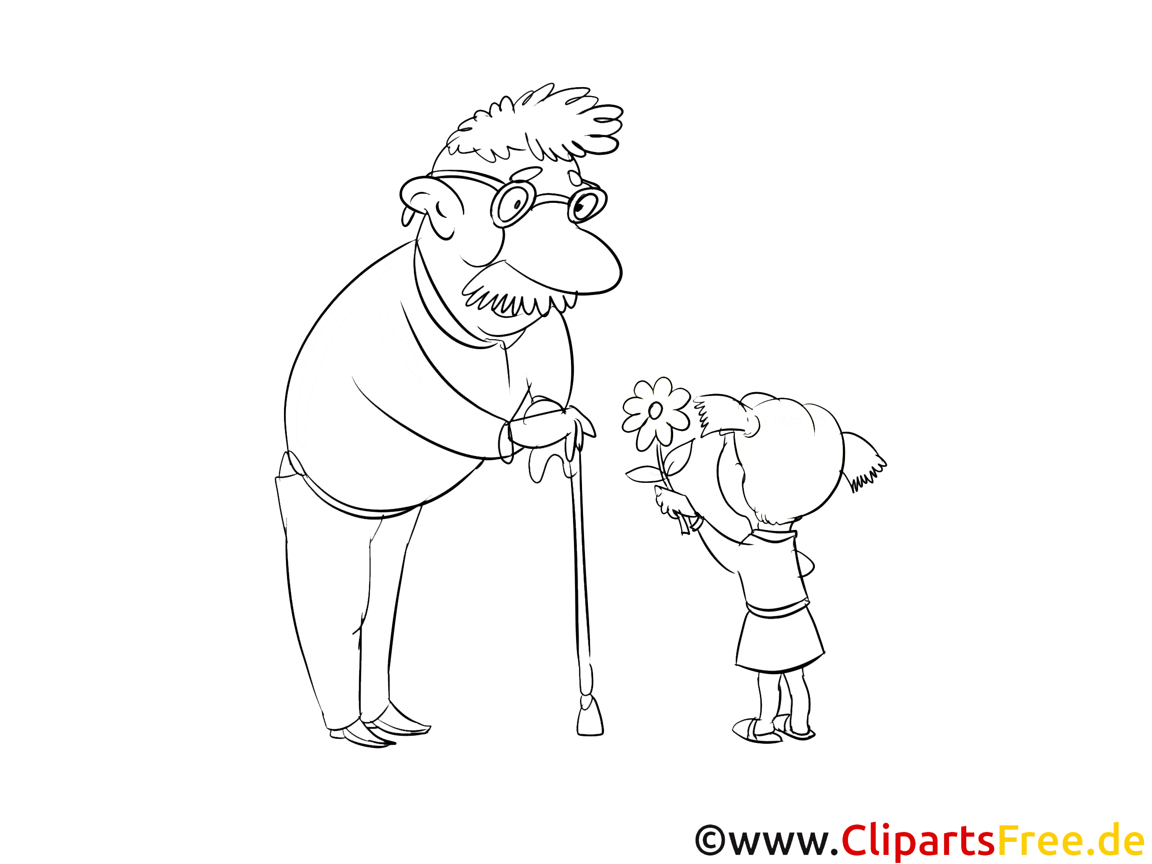 Grand-père dessin – Coloriage gens à télécharger