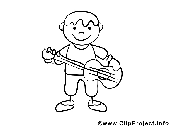 Guitare clipart – Gens dessins à colorier