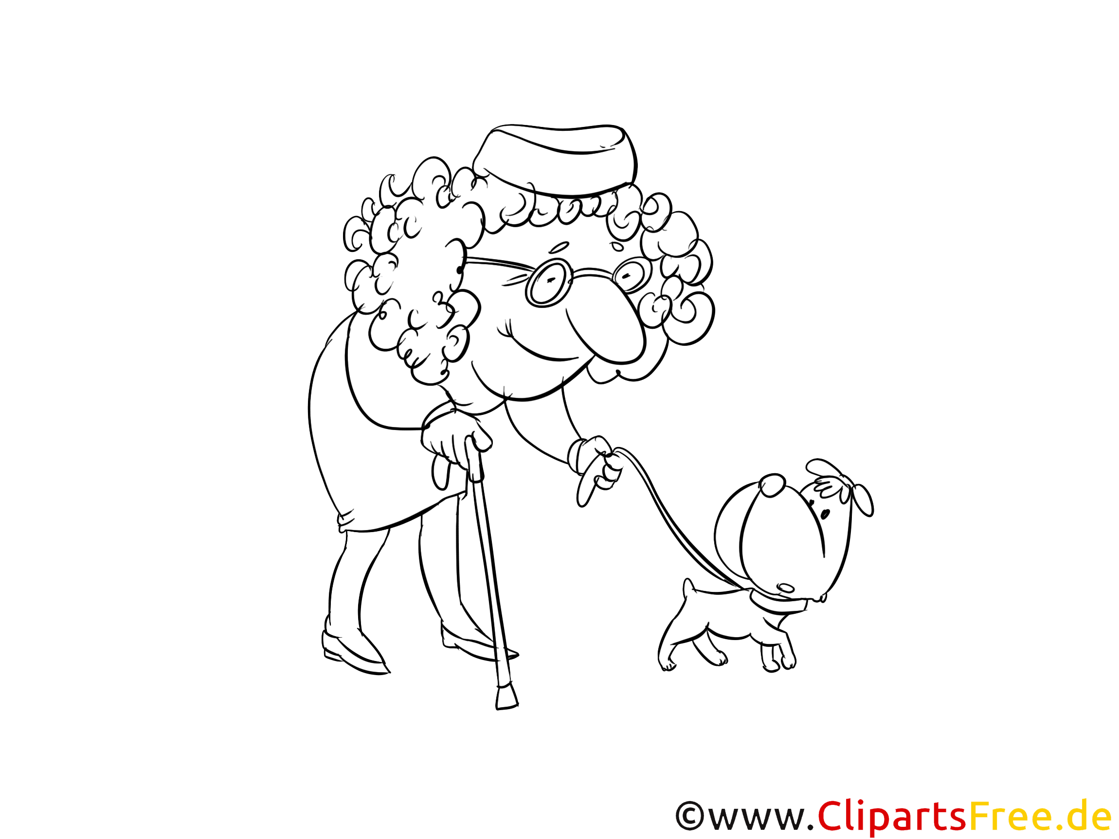 Vieille femme chien illustration – Gens à imprimer