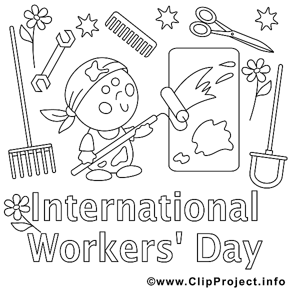 Journée des travailleurs cliparts – Premier mai à imprimer