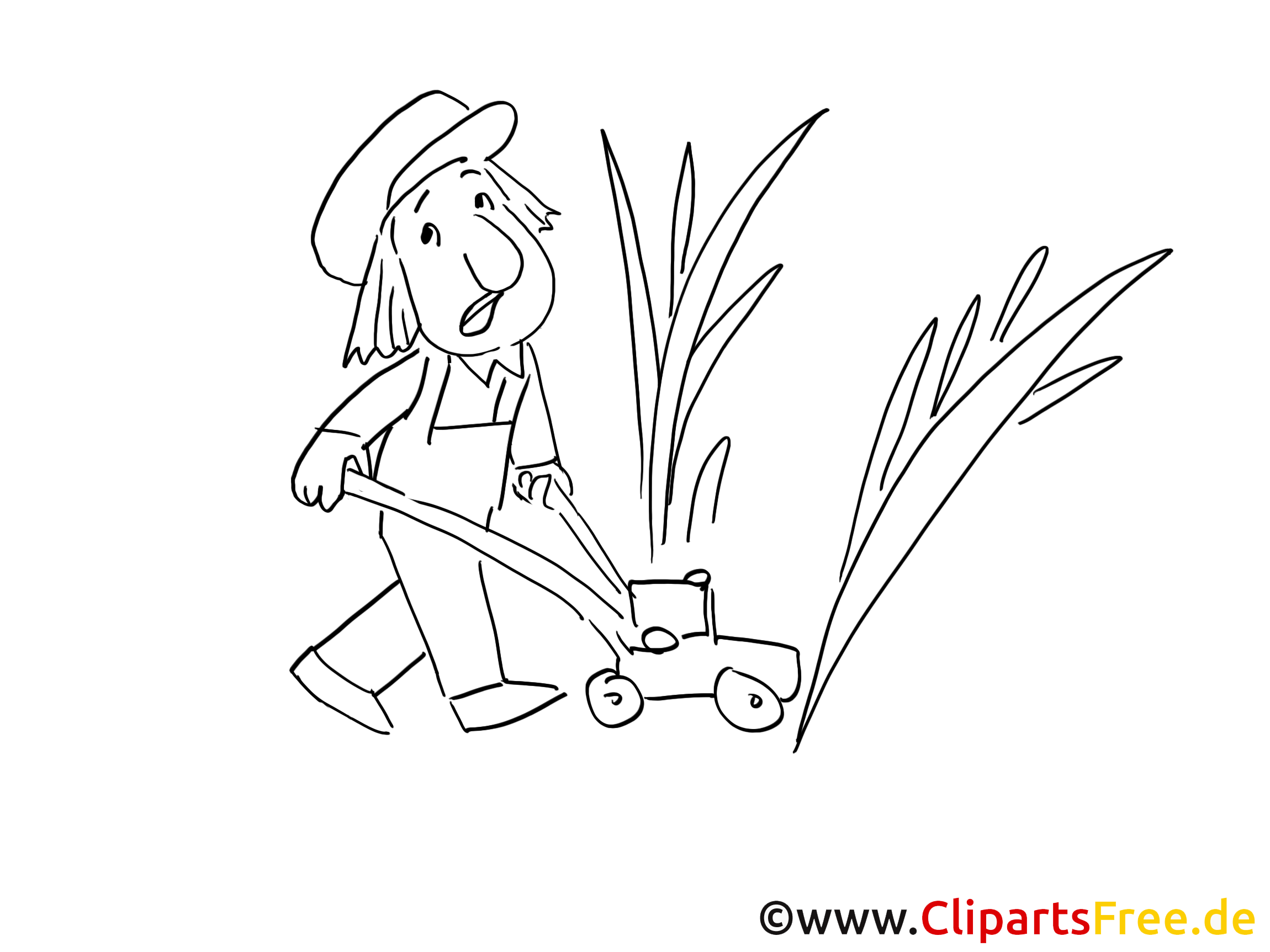 Jardinier clip art – Métiers image à colorier
