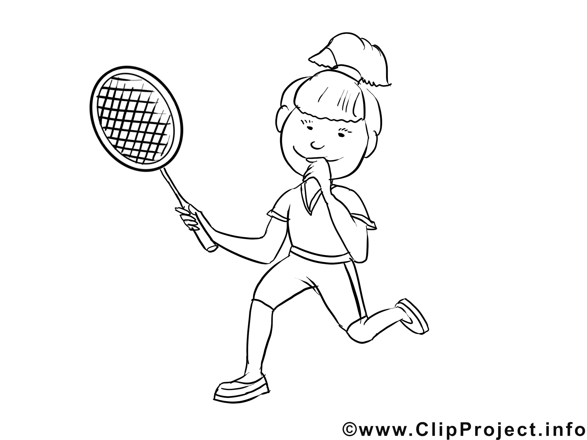 Joueur de tennis illustration – Coloriage métiers cliparts