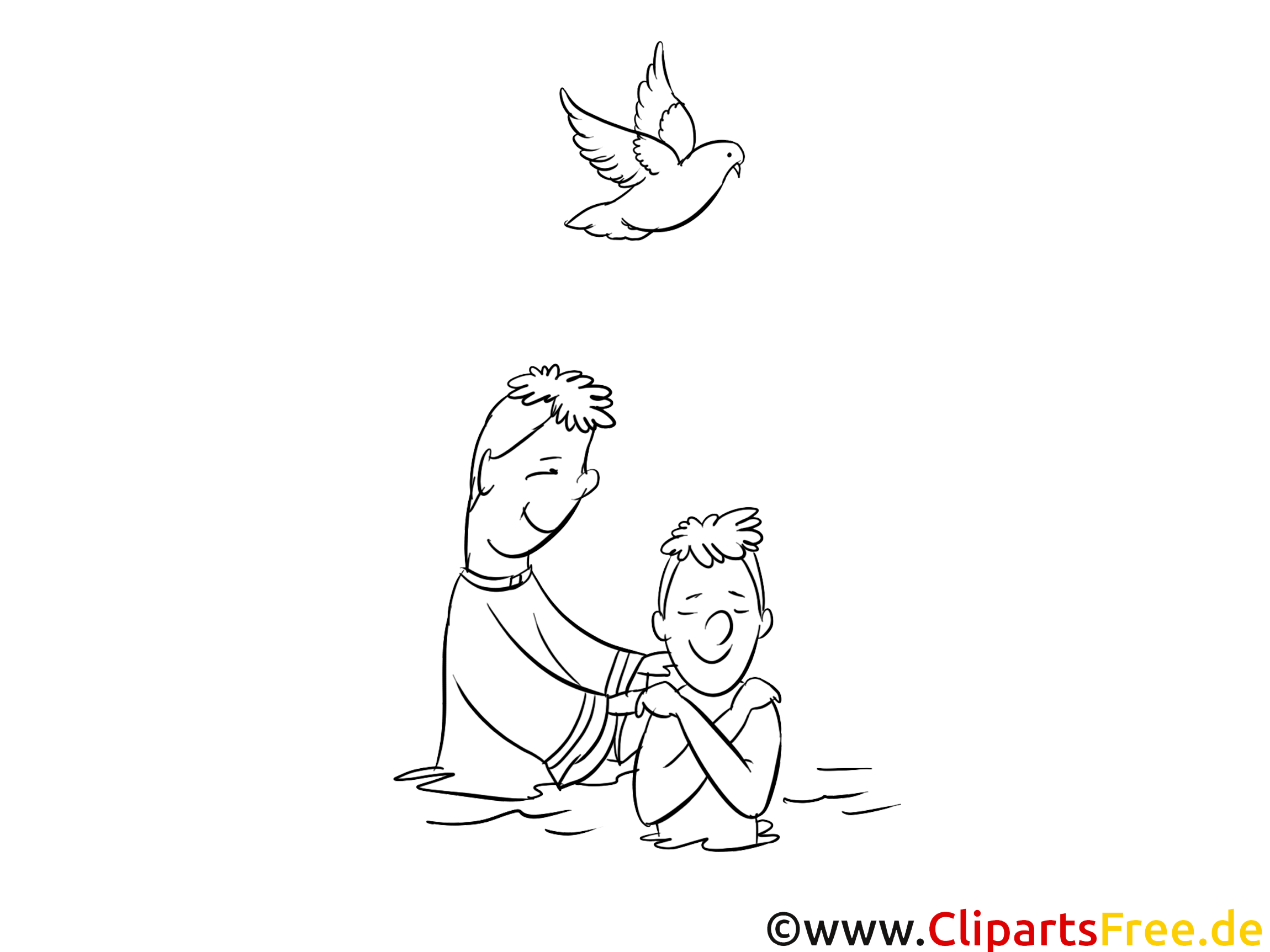 Prêtre clipart – Baptême dessins à colorier