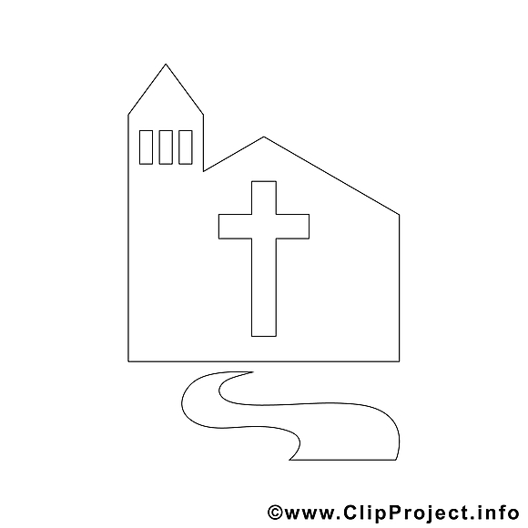 Église clipart – Confirmation dessins à colorier