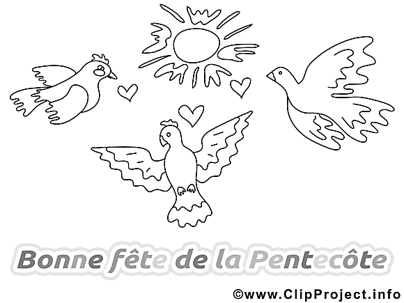 Ciel colombes clip arts – Pentecôte à imprimer