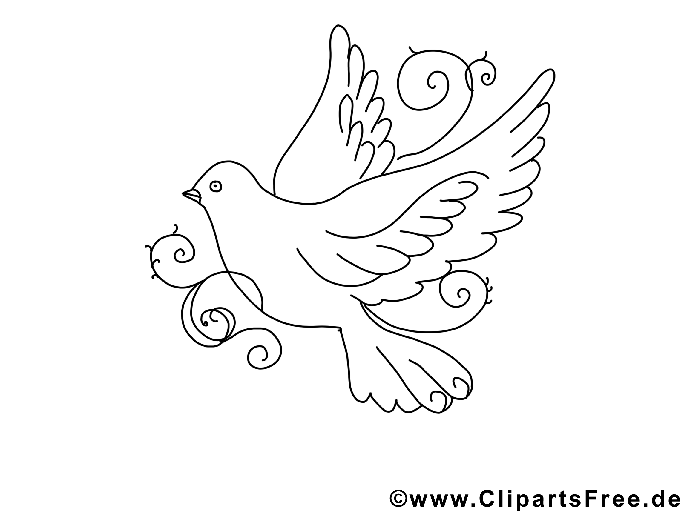 Clip art gratuit colombe – Pentecôte à imprimer