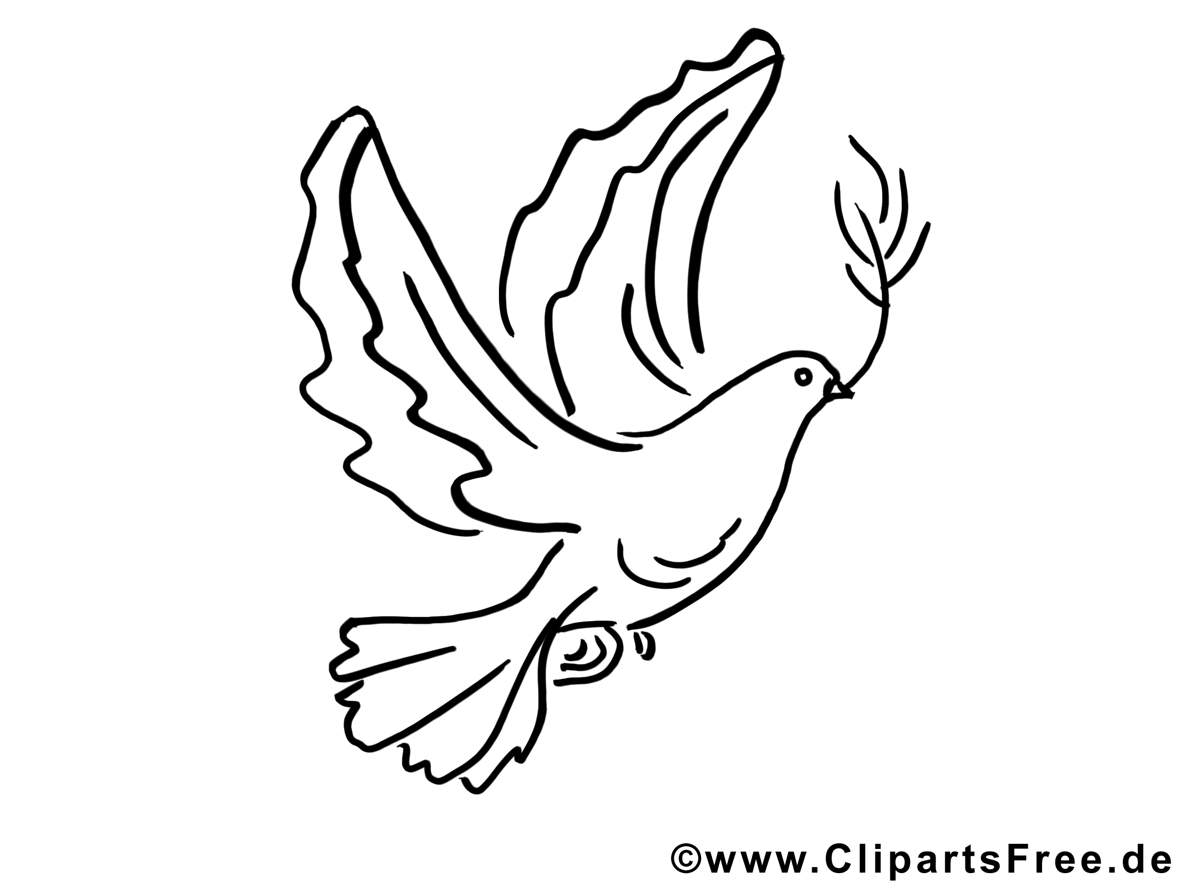 Clipart gratuit colombe – Pentecôte à colorier