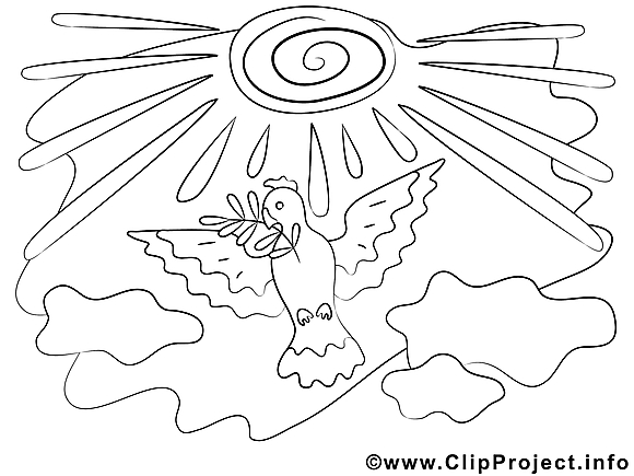 Soleil image – Coloriage pentecôte illustration