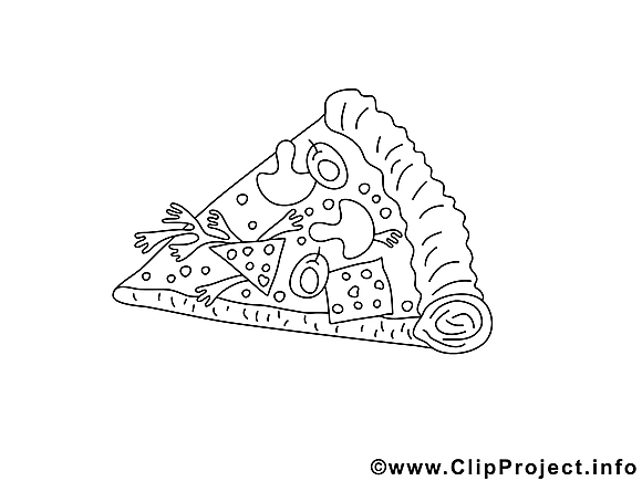 Coloriage pizza cuisine illustration à télécharger