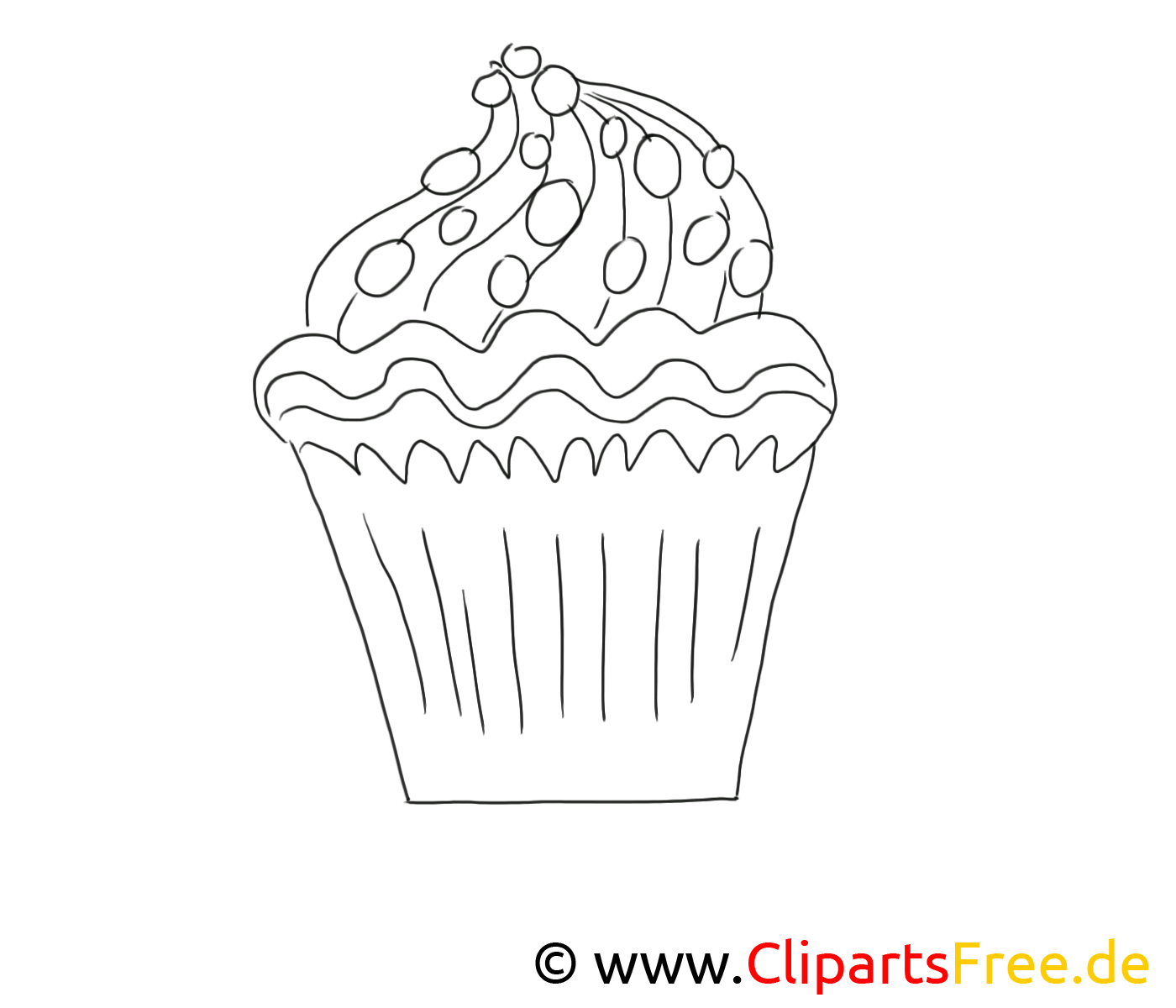 Petit gâteau dessin à télécharger – Cuisine à colorier