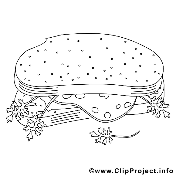 Sandwich illustration – Cuisine à colorier