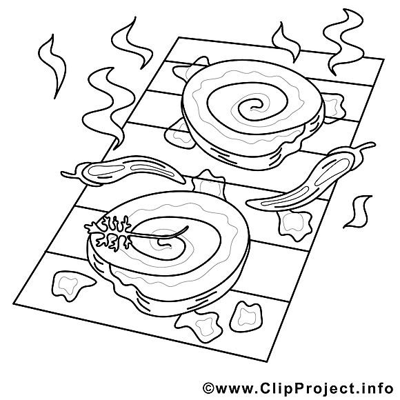 Viande grillée illustration – Coloriage cuisine cliparts