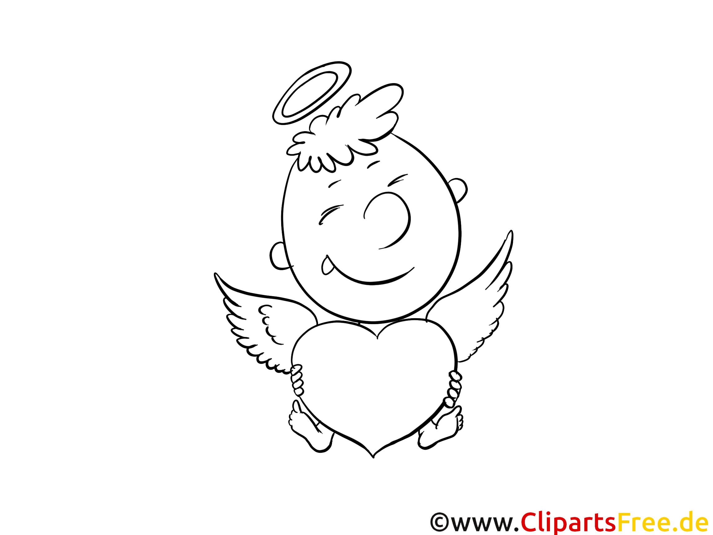 Clip art ange – Saint-valentin image à colorier