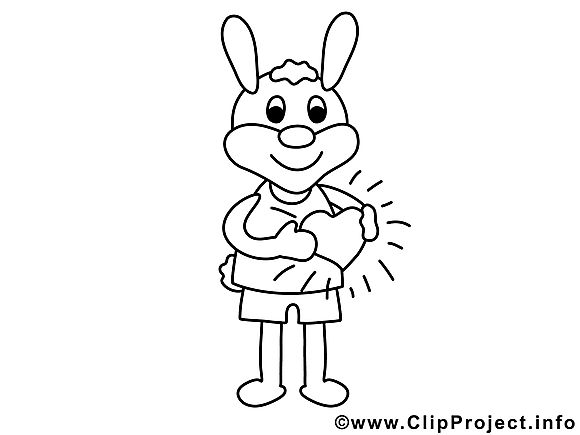 Clip art gratuit lapin – Saint-valentin à imprimer