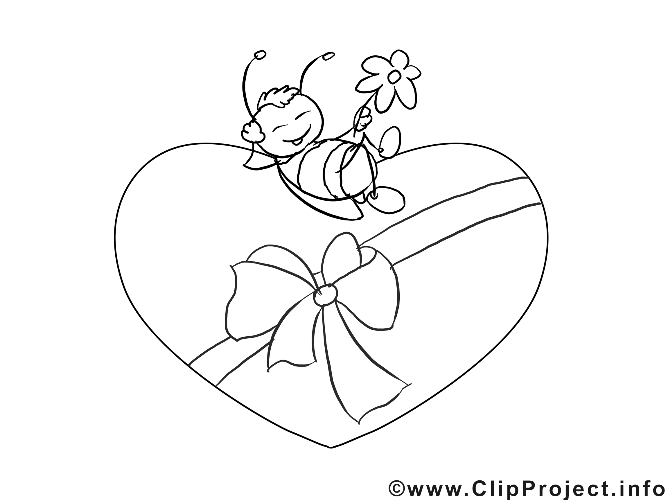 Cliparts gratuis abeille – Saint-valentin à imprimer