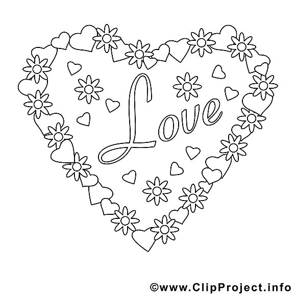 Coeur dessin à télécharger – Saint-valentin à colorier