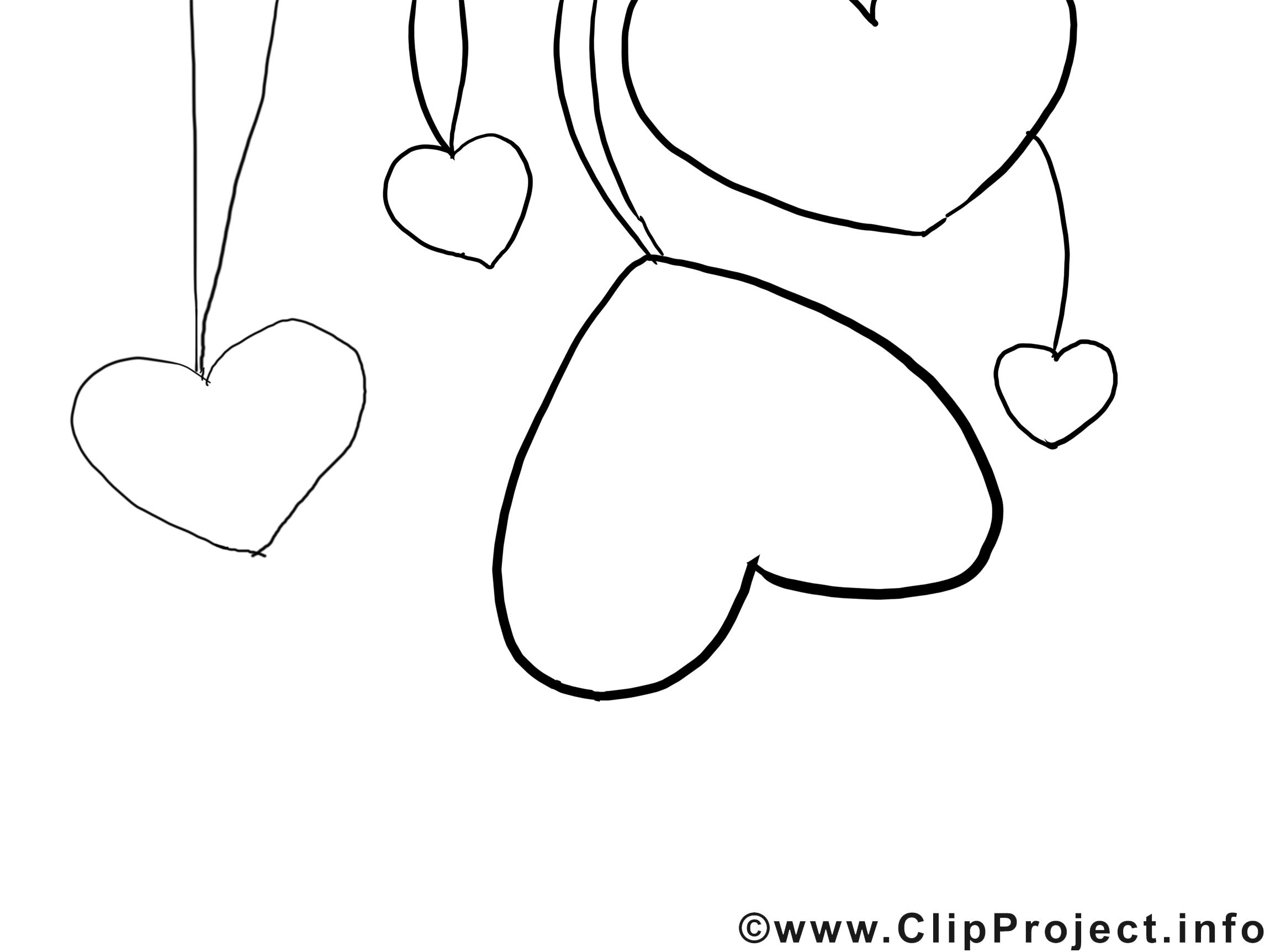 Coeurs dessin gratuit – Saint-valentin à colorier