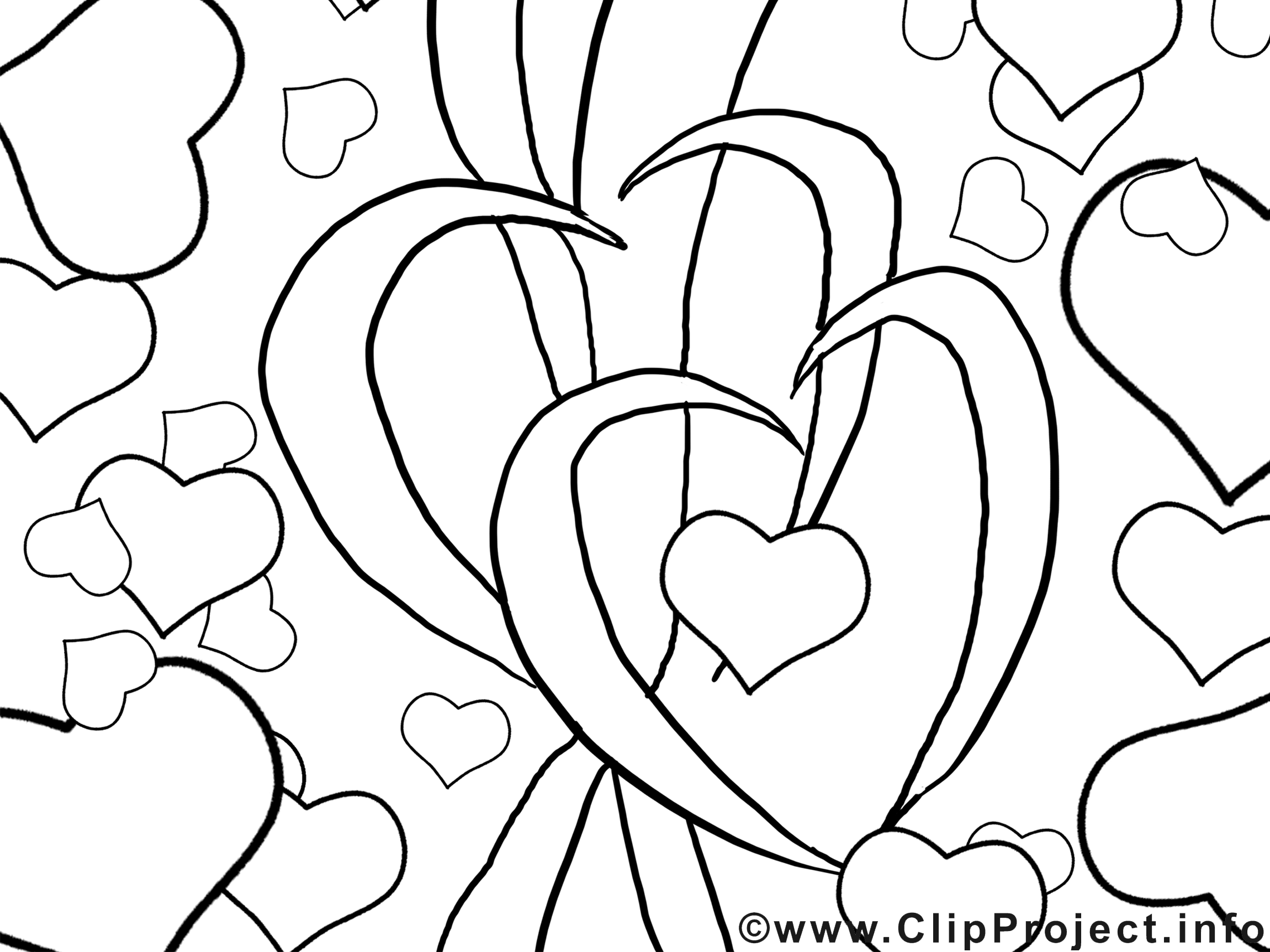 Coloriage coeur illustration à télécharger