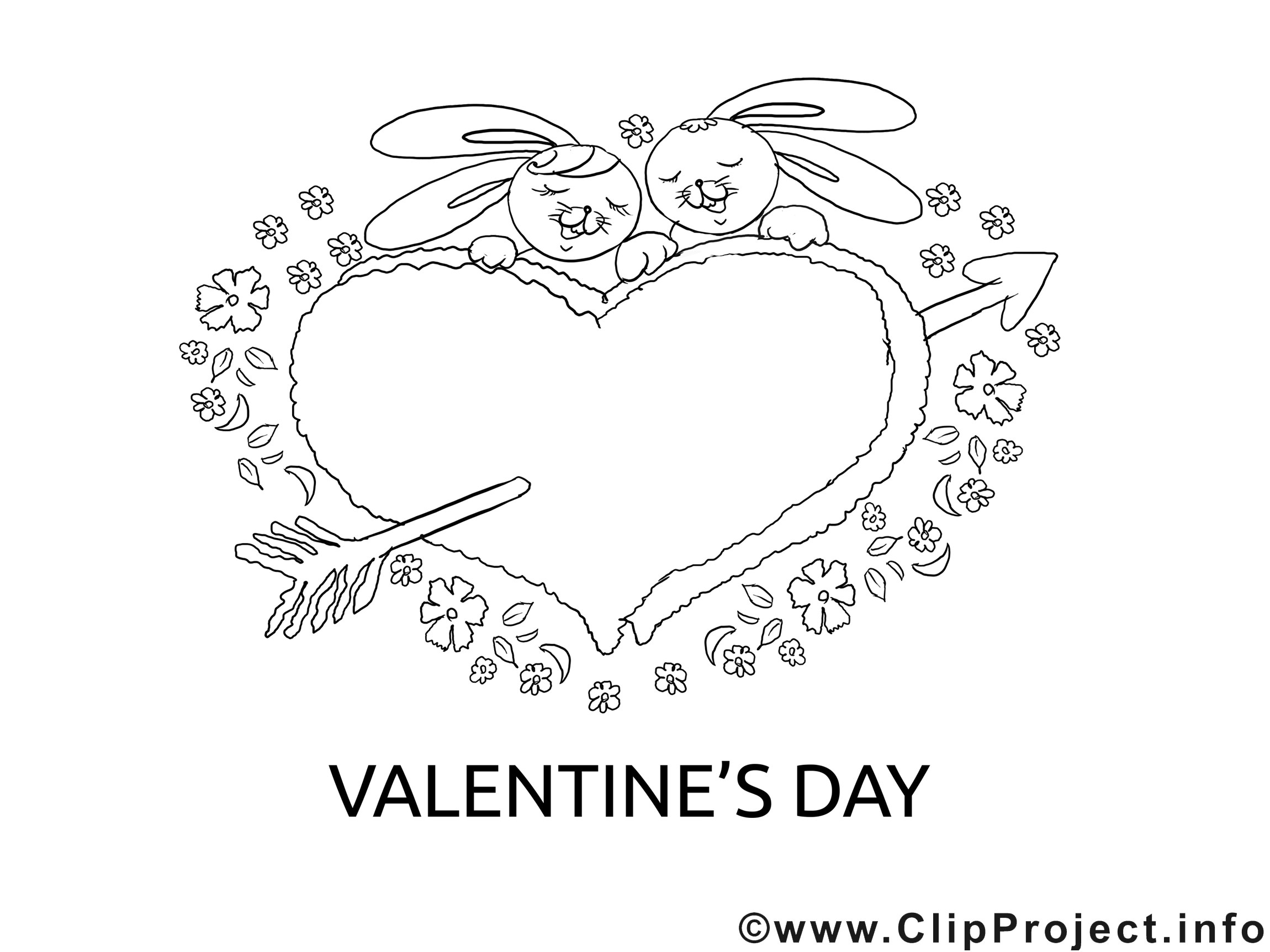 Flèche clipart – Saint-valentin dessins à colorier