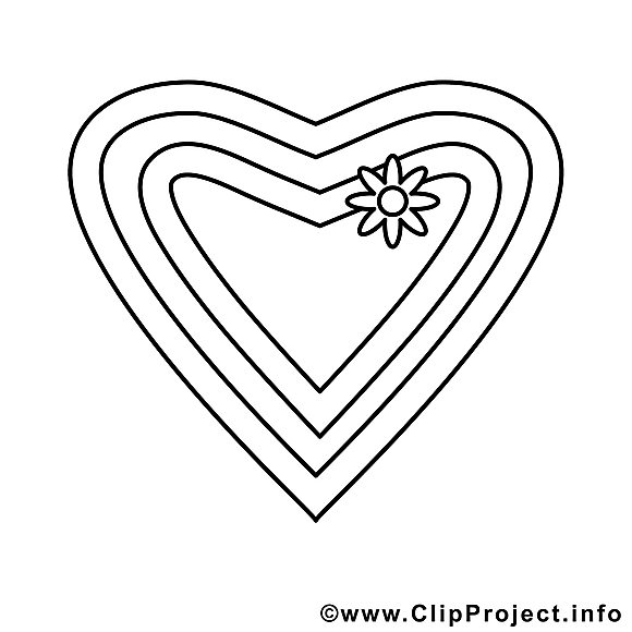 Fleur coeur illustration – Saint-valentin à imprimer