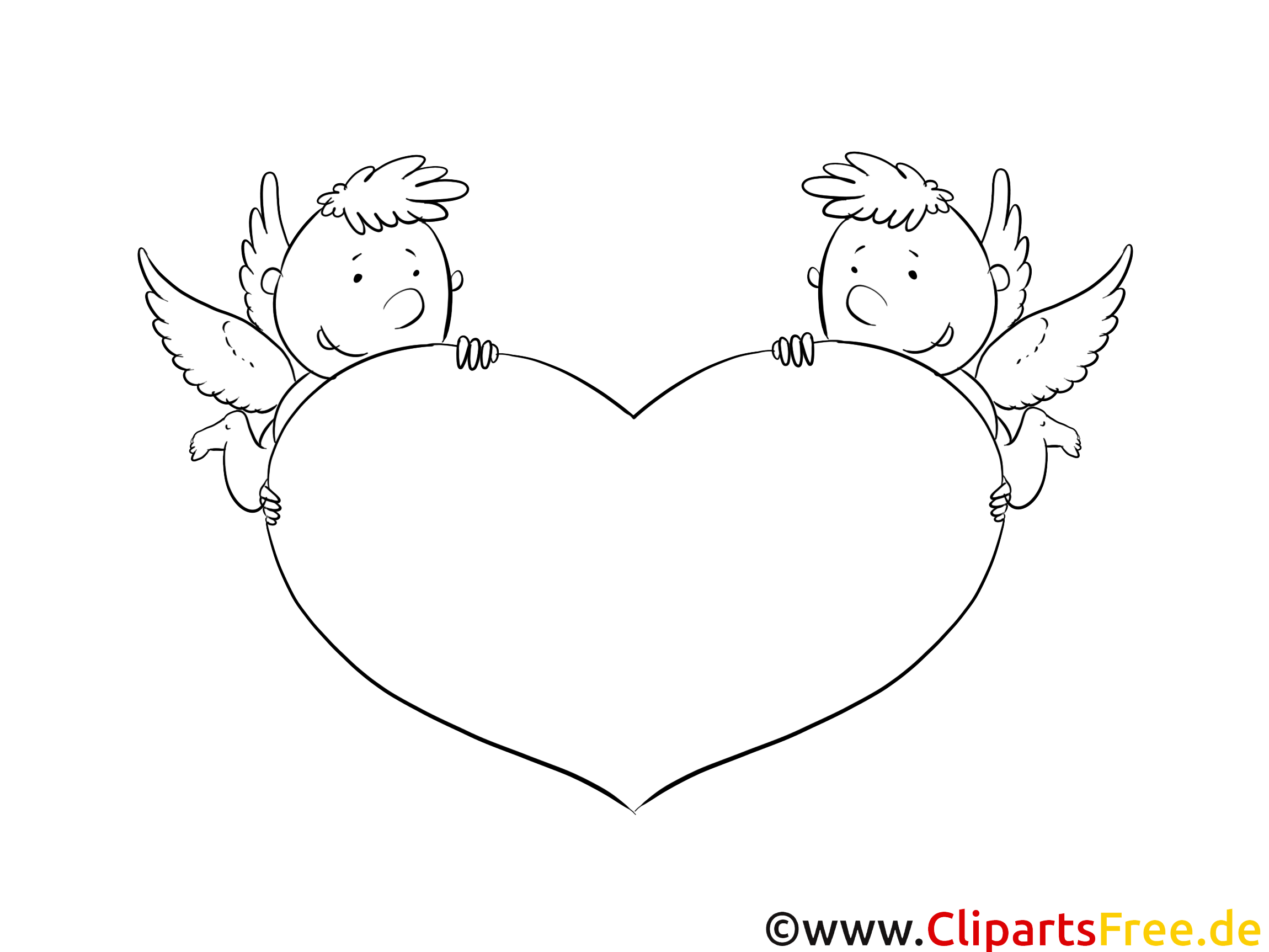 Illustration anges – Saint-valentin à imprimer