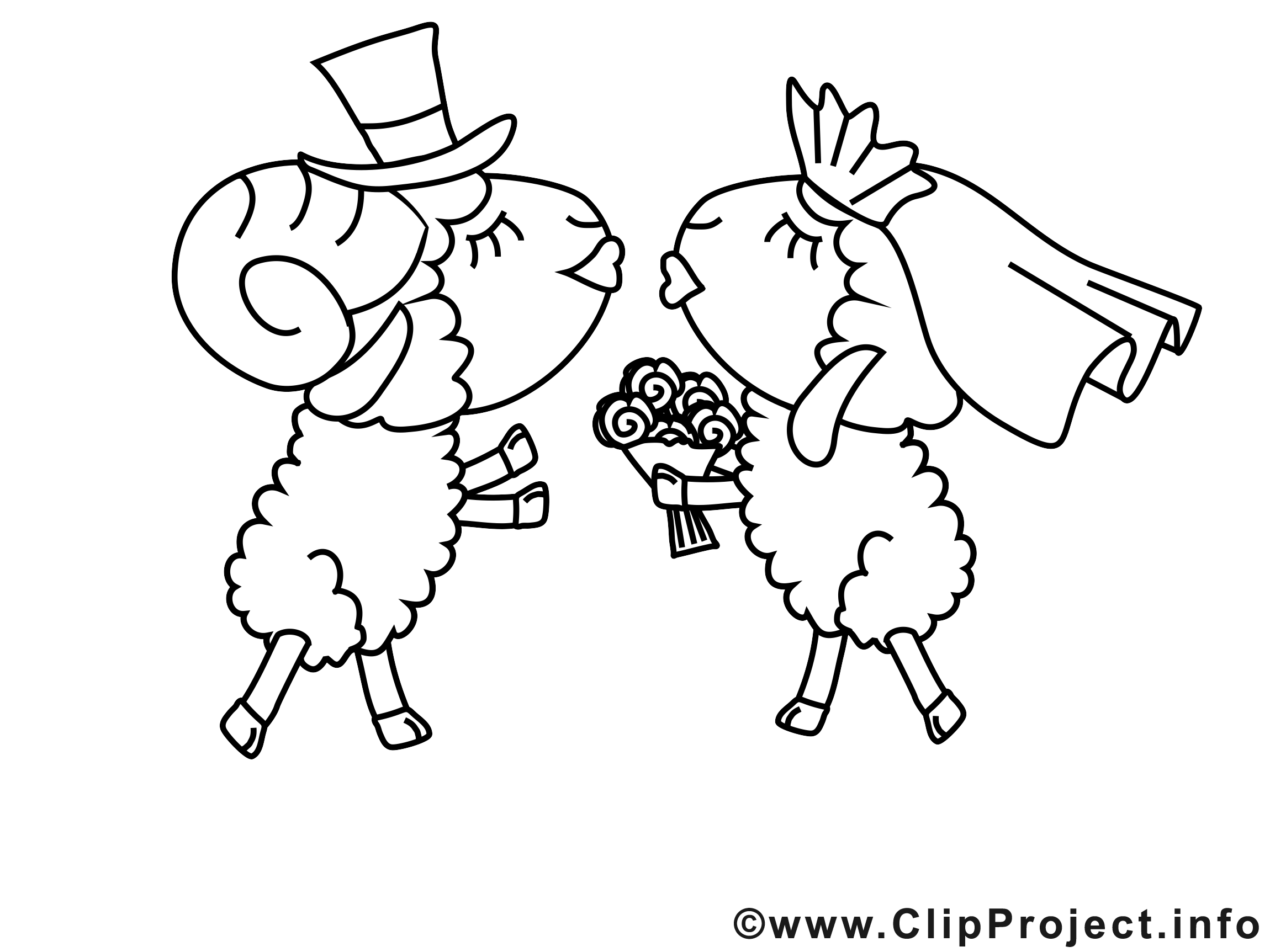 Moutons image – Saint-valentin images à colorier
