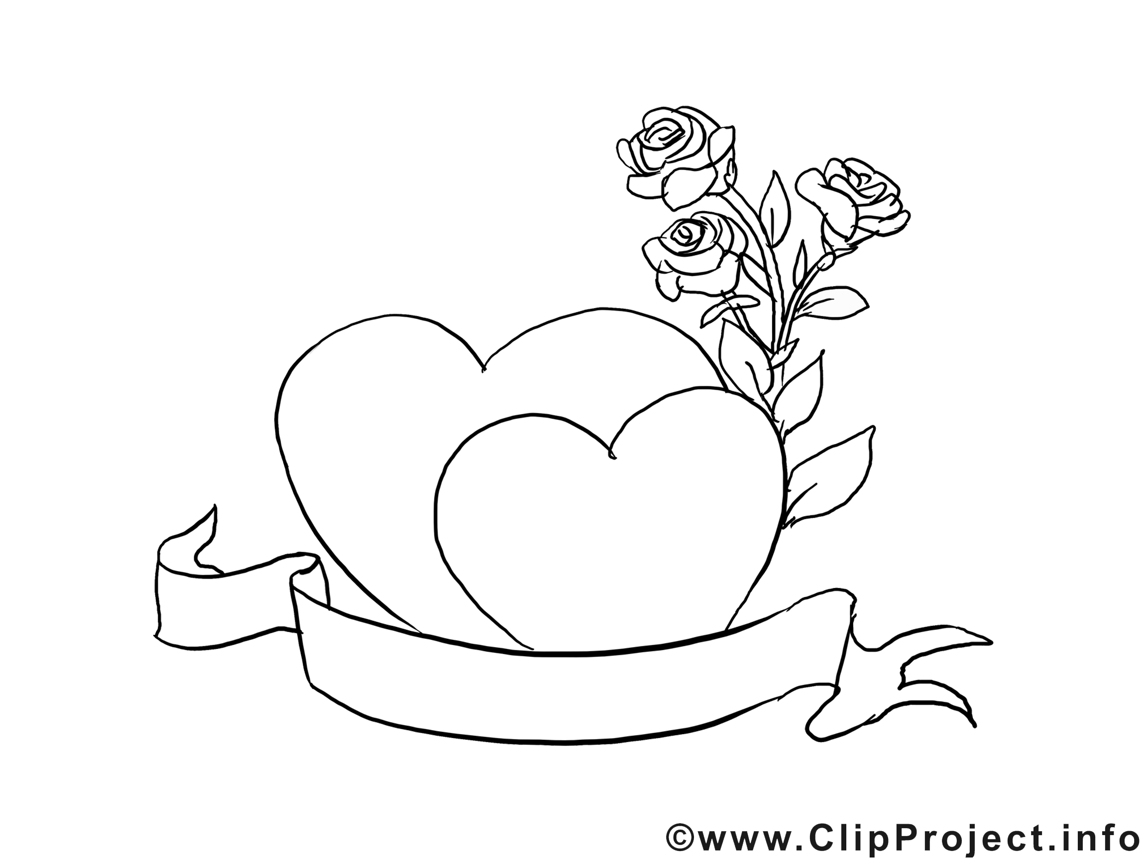 Roses dessin à télécharger – Saint-valentin à colorier