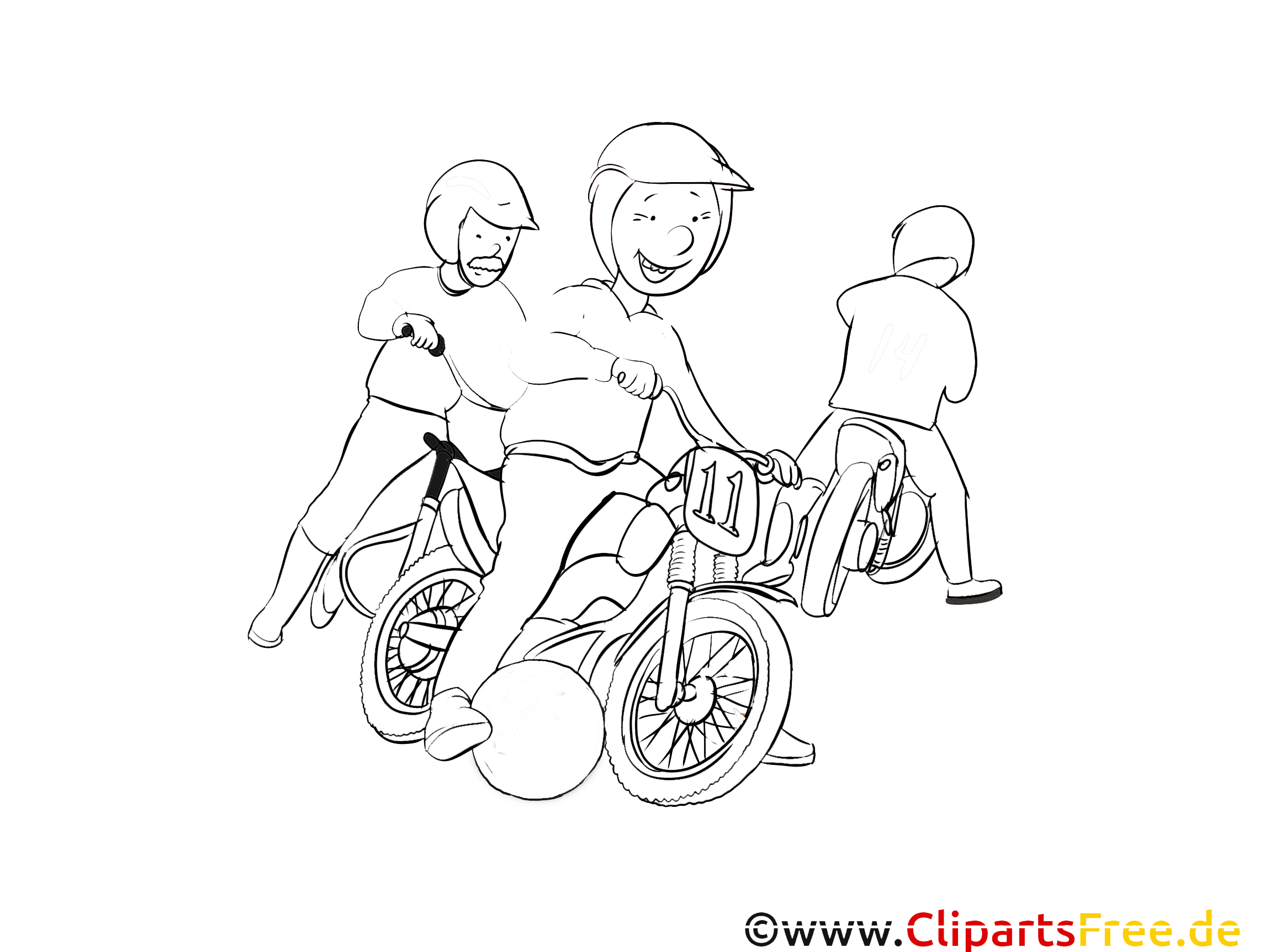 Moto-ball clipart – Sport dessins à colorier