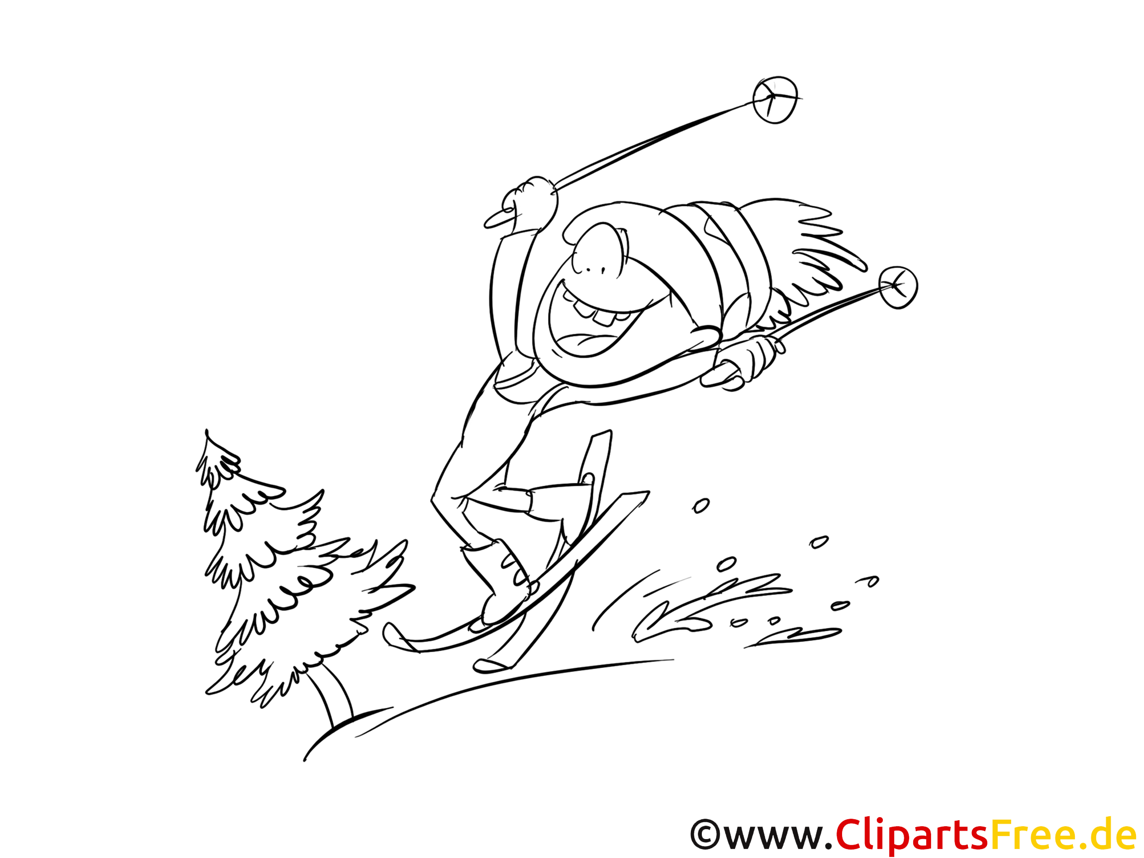 Ski clip art gratuit – Sport à colorier