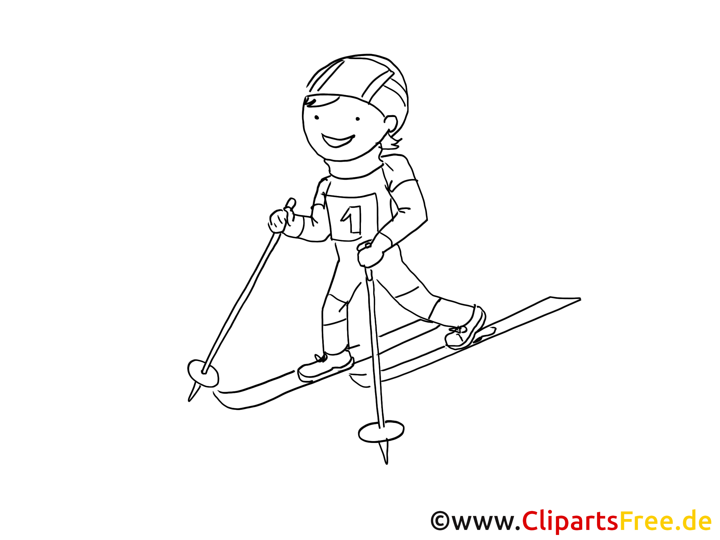 Ski image gratuite – Sport à colorier