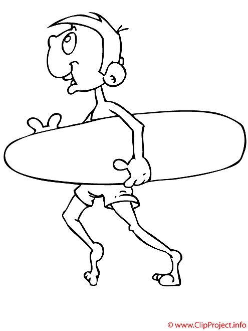 Surfing coloriage