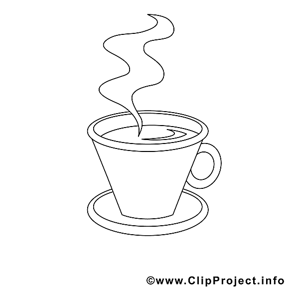 Café clip art gratuit – Travail à colorier