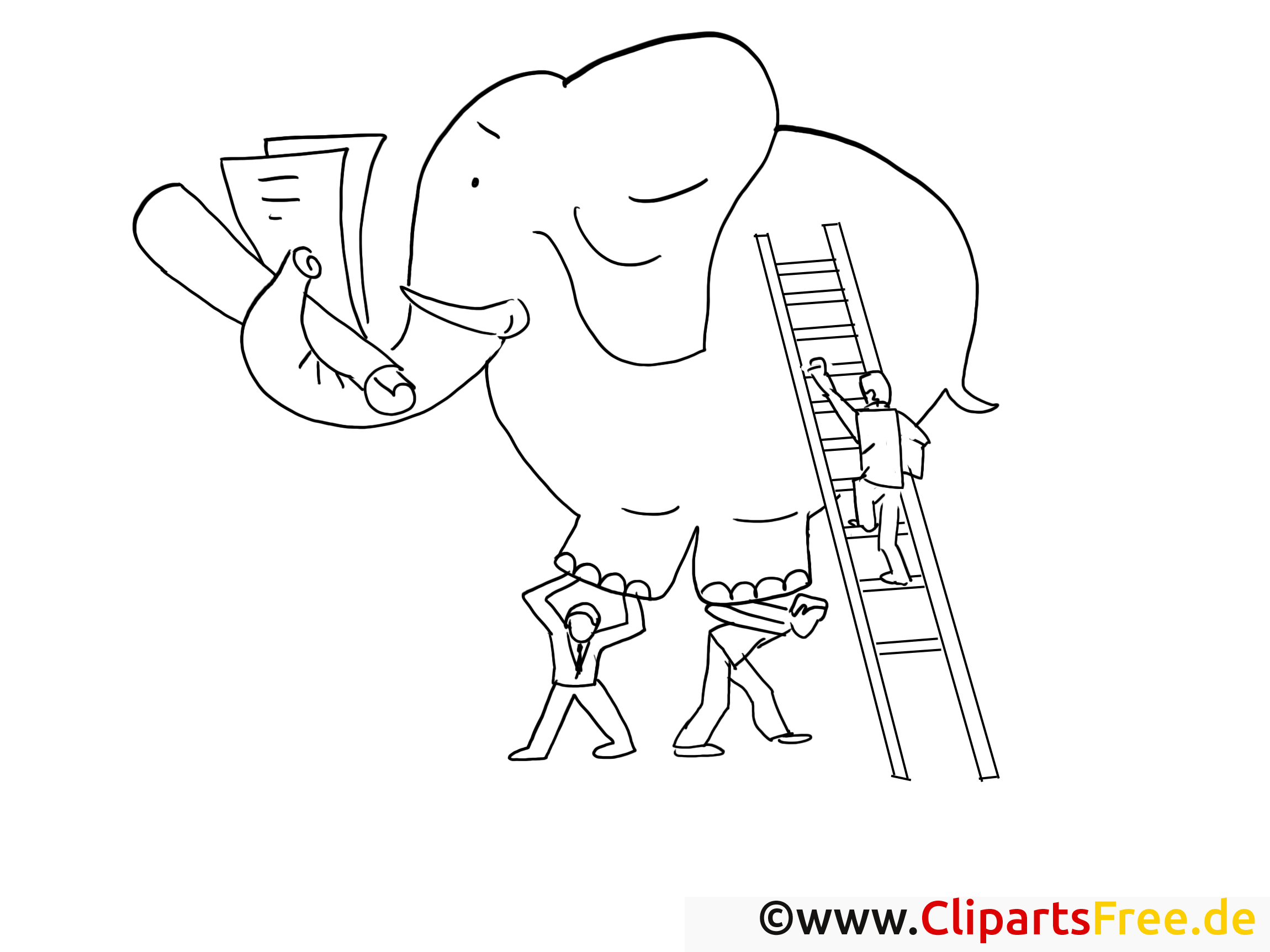 Éléphant image – Coloriage travail illustration