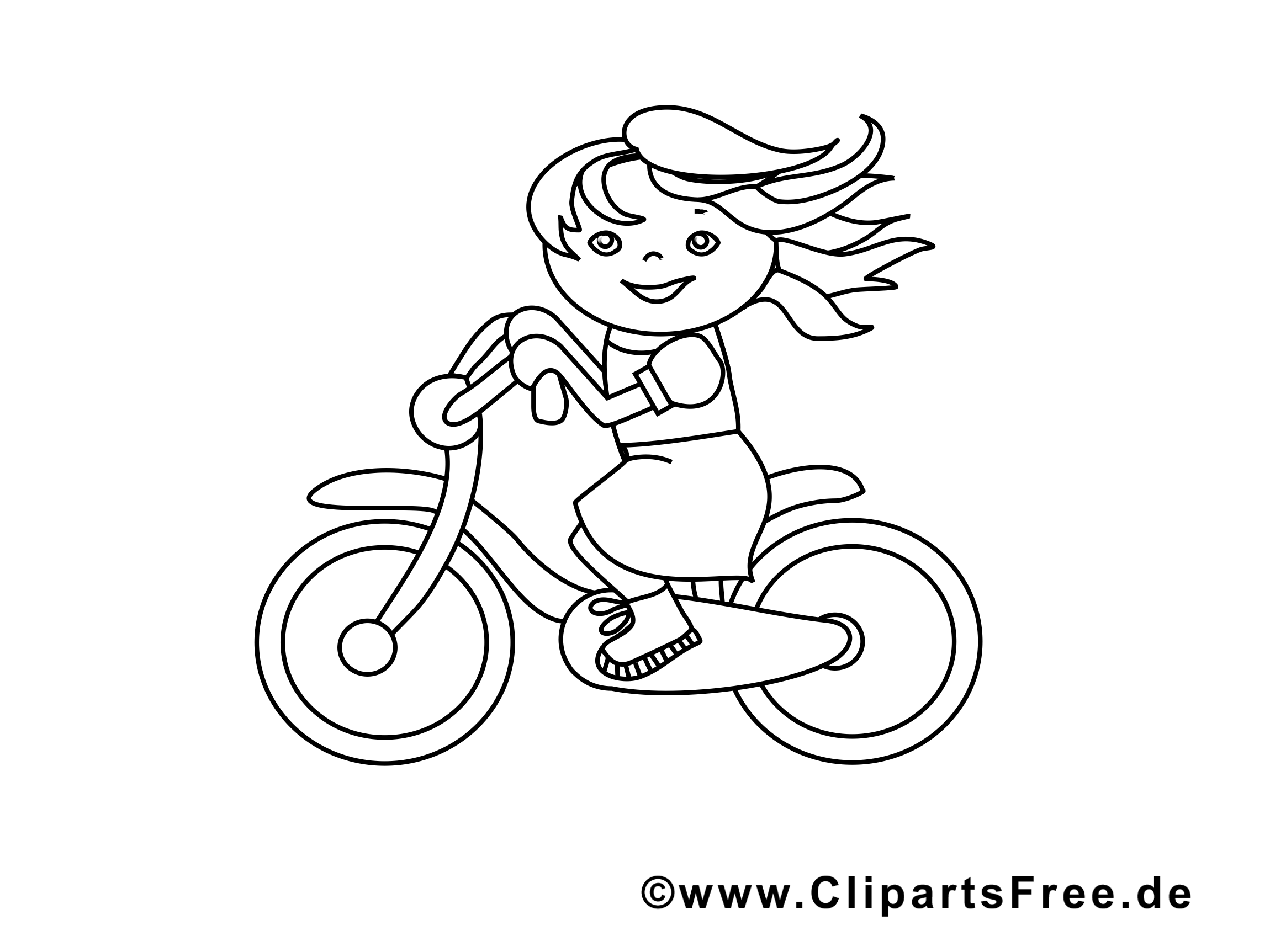 Bicyclette clip art gratuit – Voitures à colorier