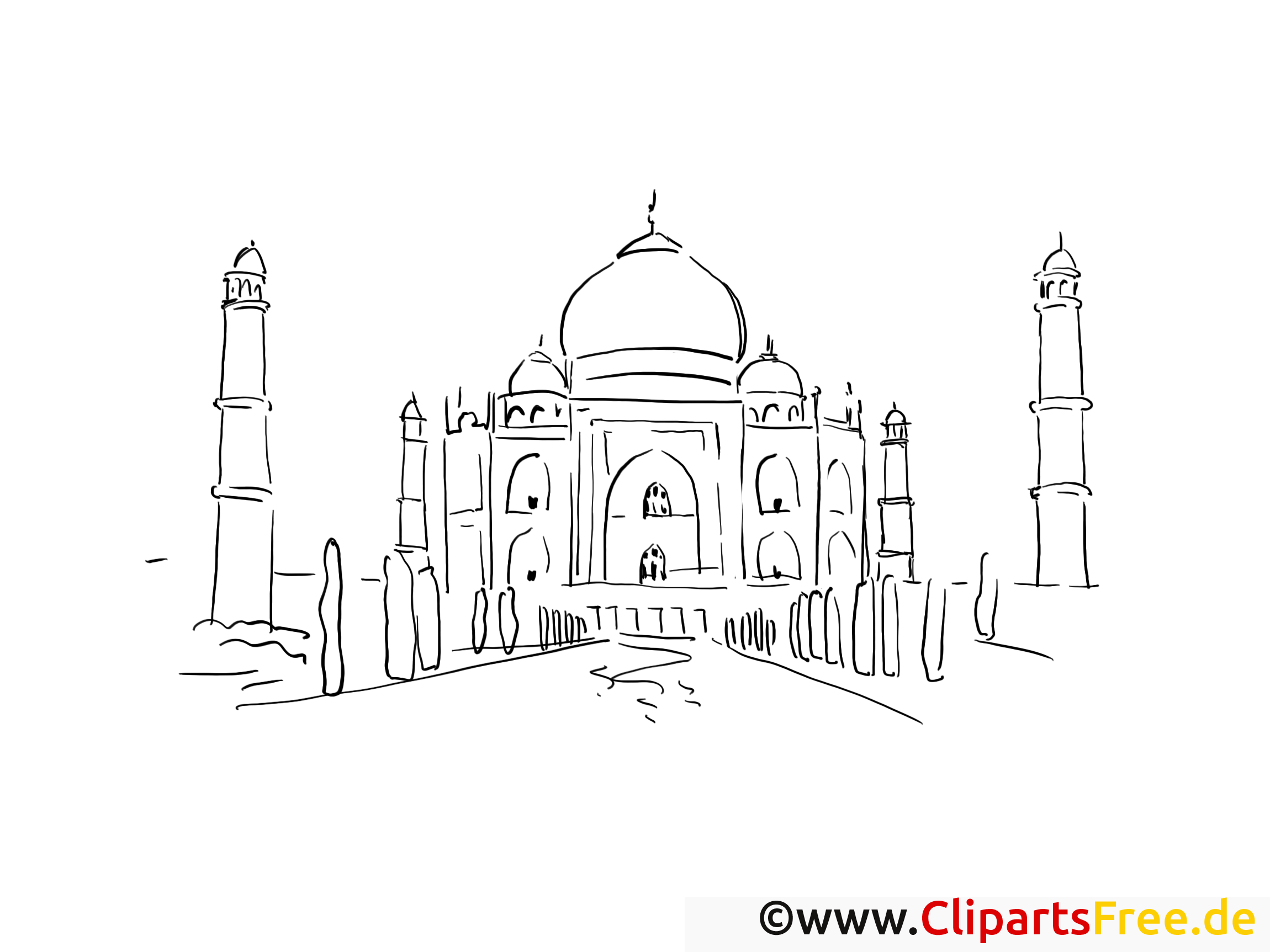 Mosquée clipart – Voyage dessins à colorier