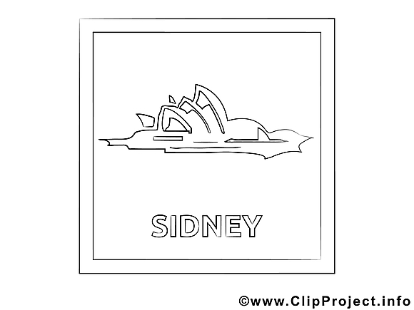 Sydney image à télécharger – Voyage à colorier