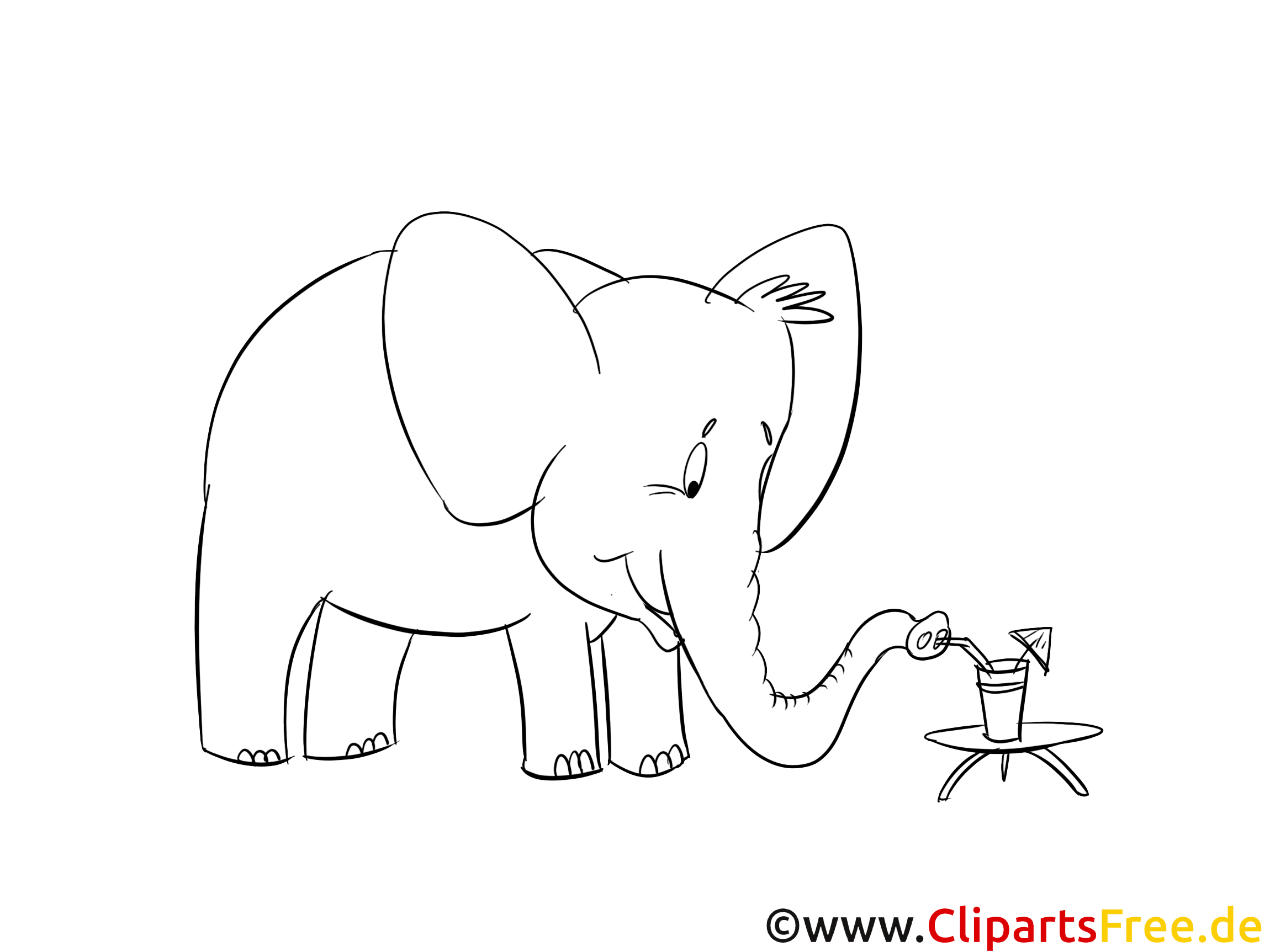 Éléphant dessin à télécharger – Afrique à colorier