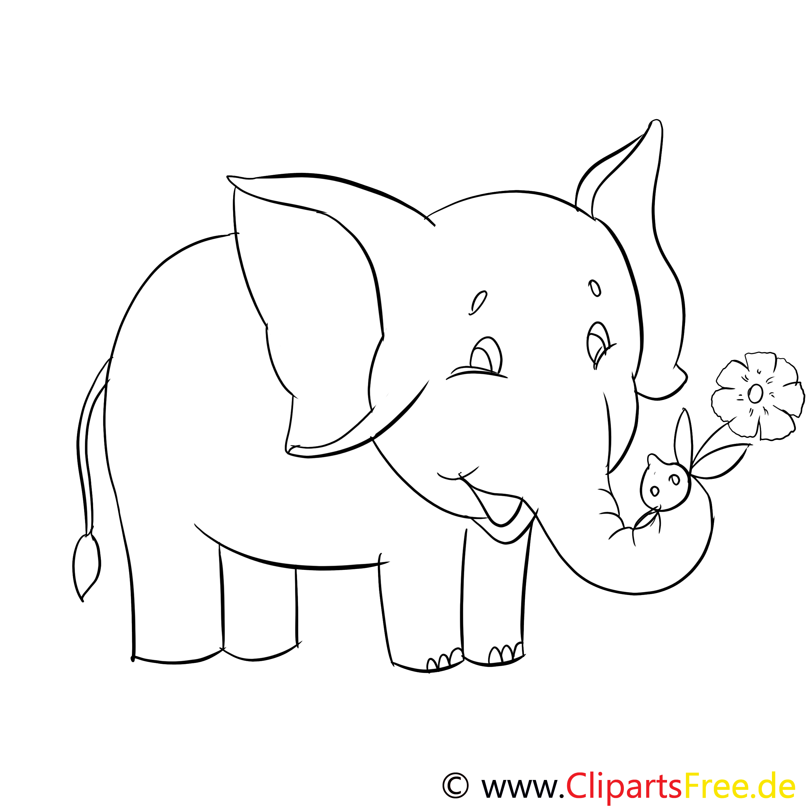 Éléphant dessins gratuits – Afrique à colorier