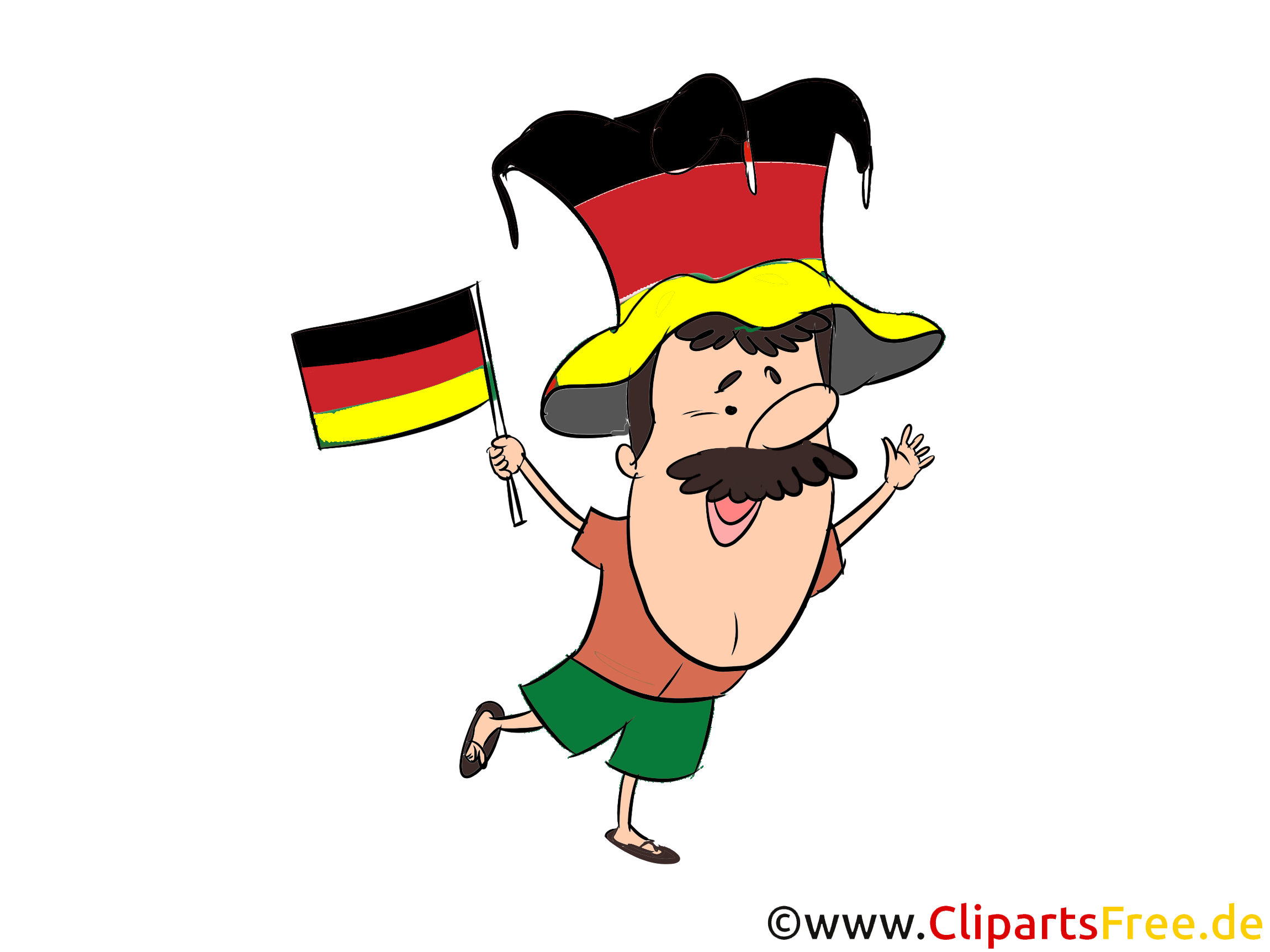 German sport football fan cartoon image
