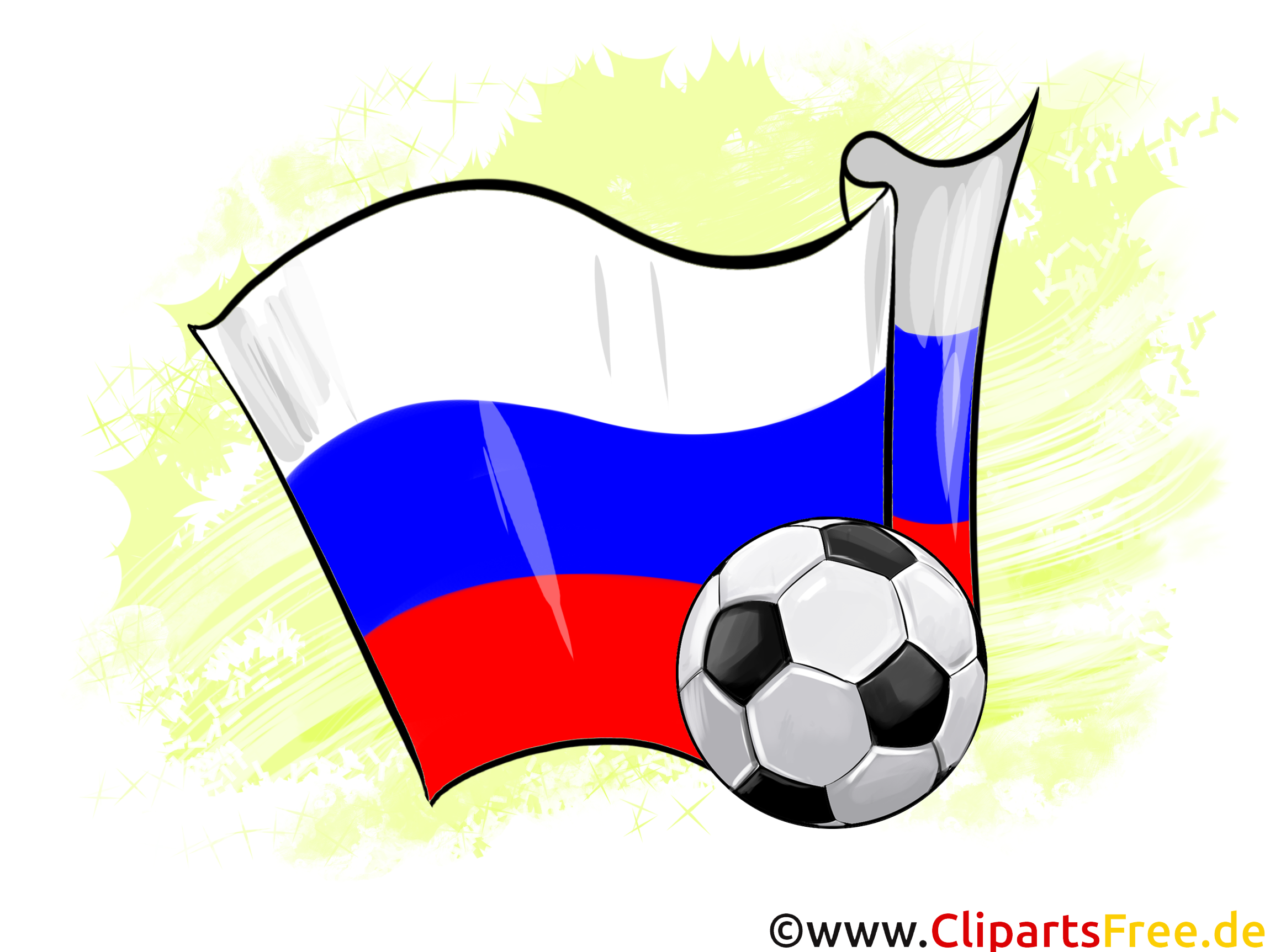 Russie Drapeau Clipart Football pour télécharger