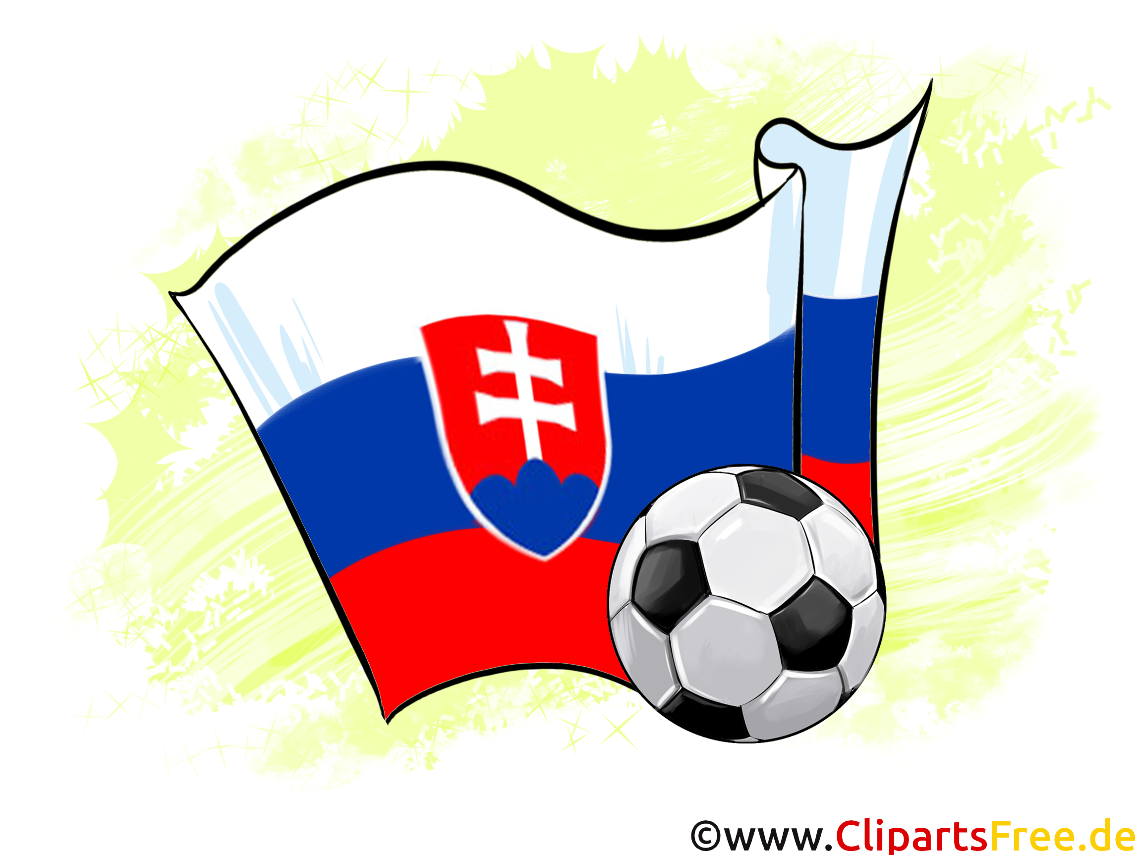 Slovaquie Drapeau Football gratuit Clipart