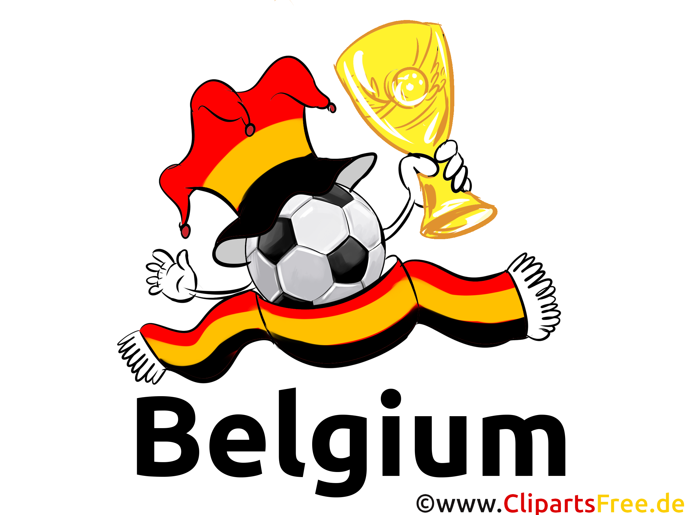 Football Clipart Belgique Joueur sur le Terrain