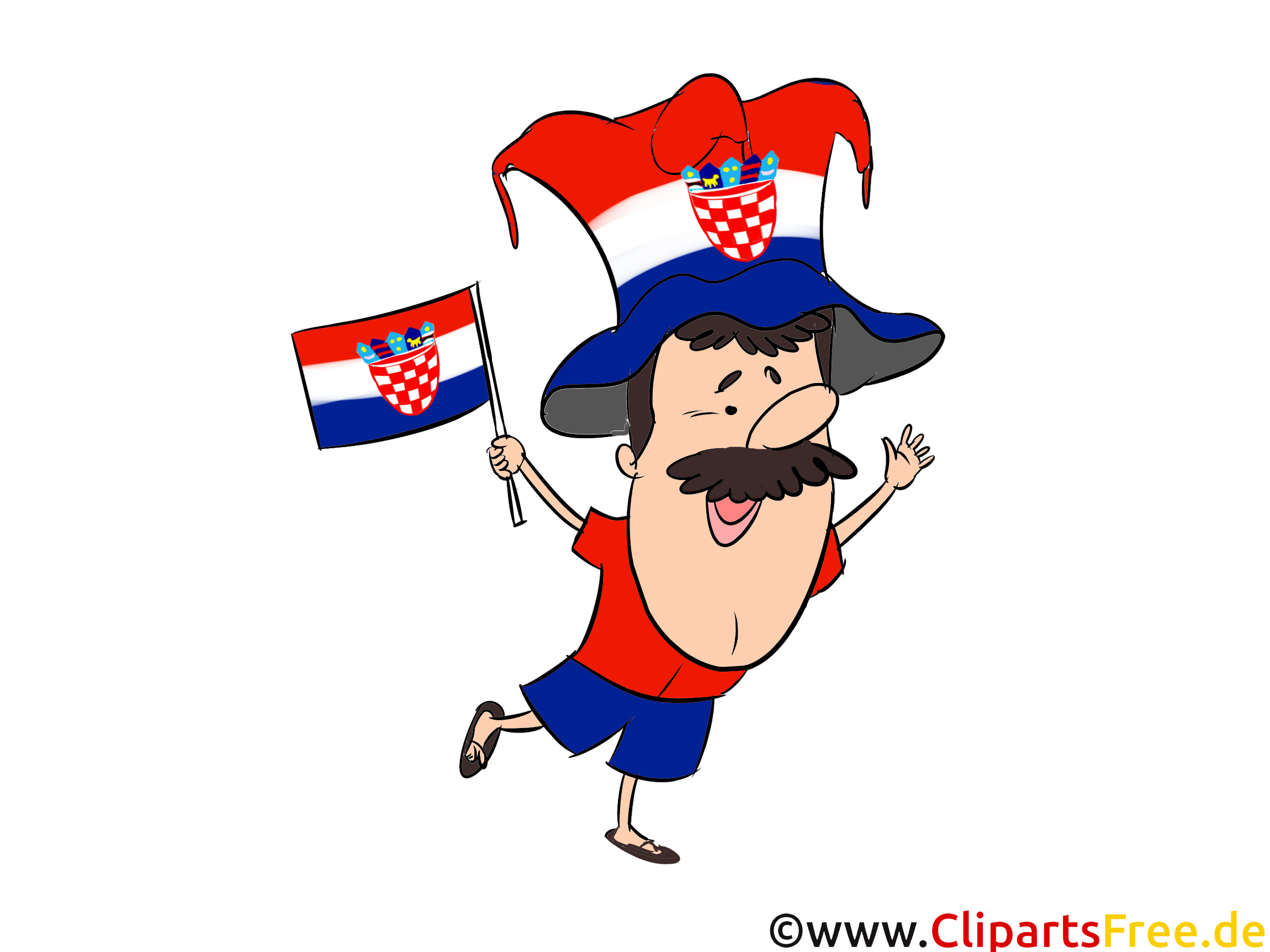 Soccer gratuit Croatie Cliparts Joueurs avec le Ballon