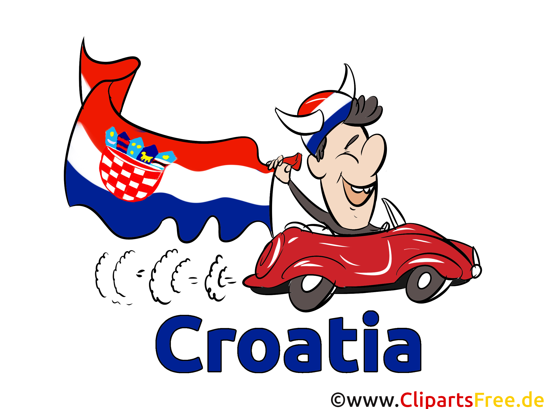 Voiture Illustration Soccer Croatie gratuitement télécharger