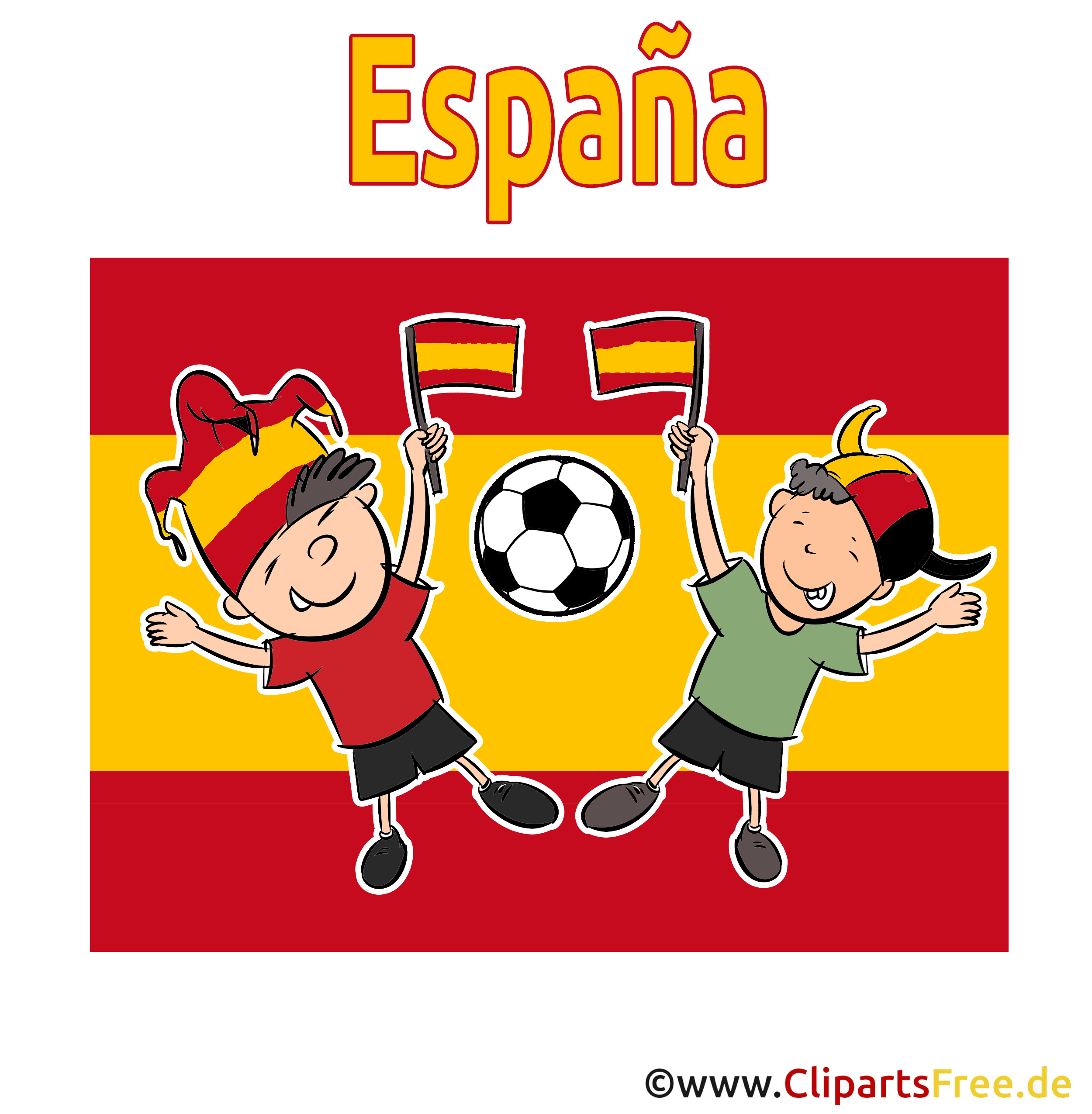 Soccer gratuit Cliparts Espagne Joueurs avec le Ballon