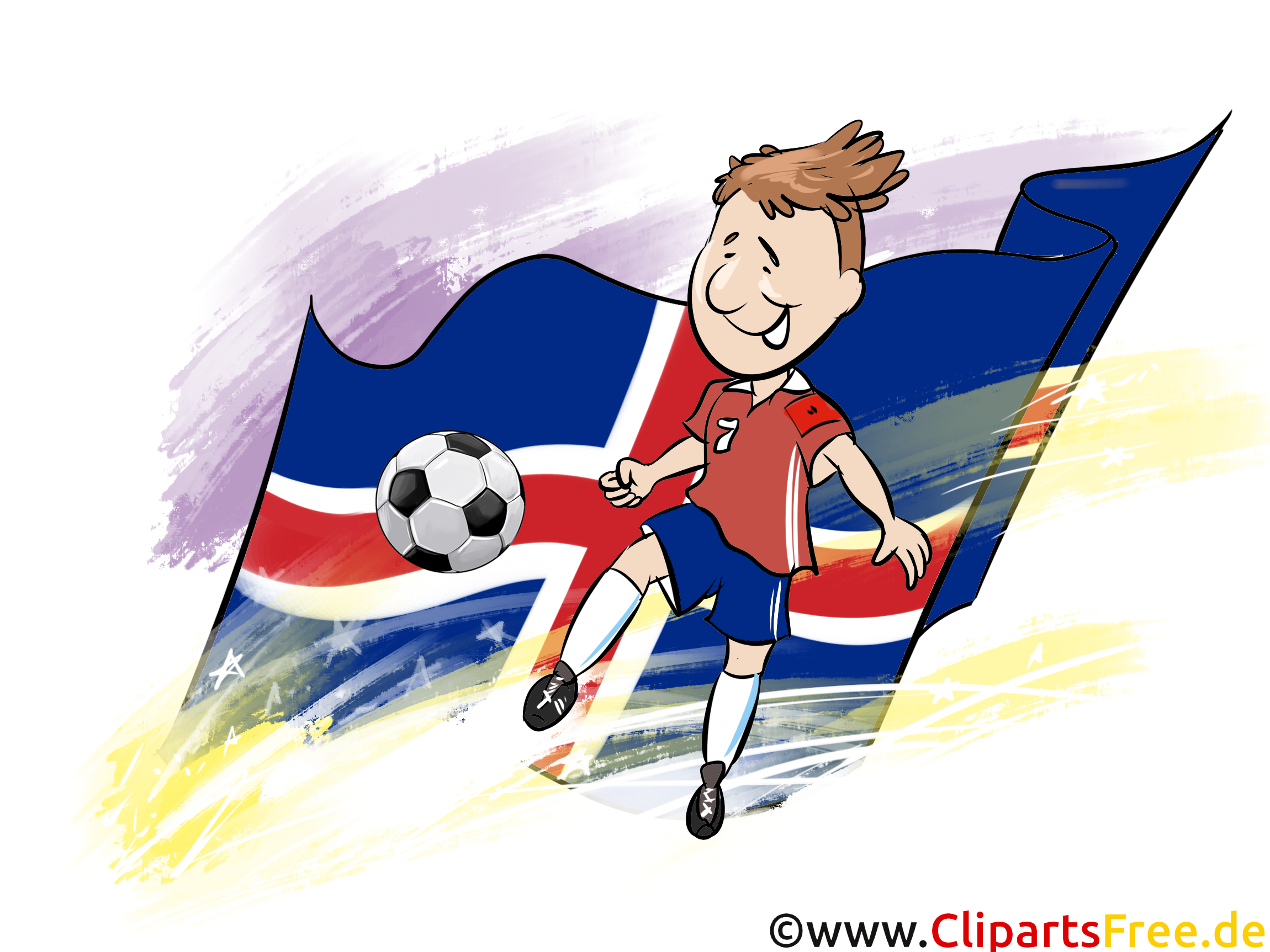 Drapeau Gratuit Soccer Islande télécharger